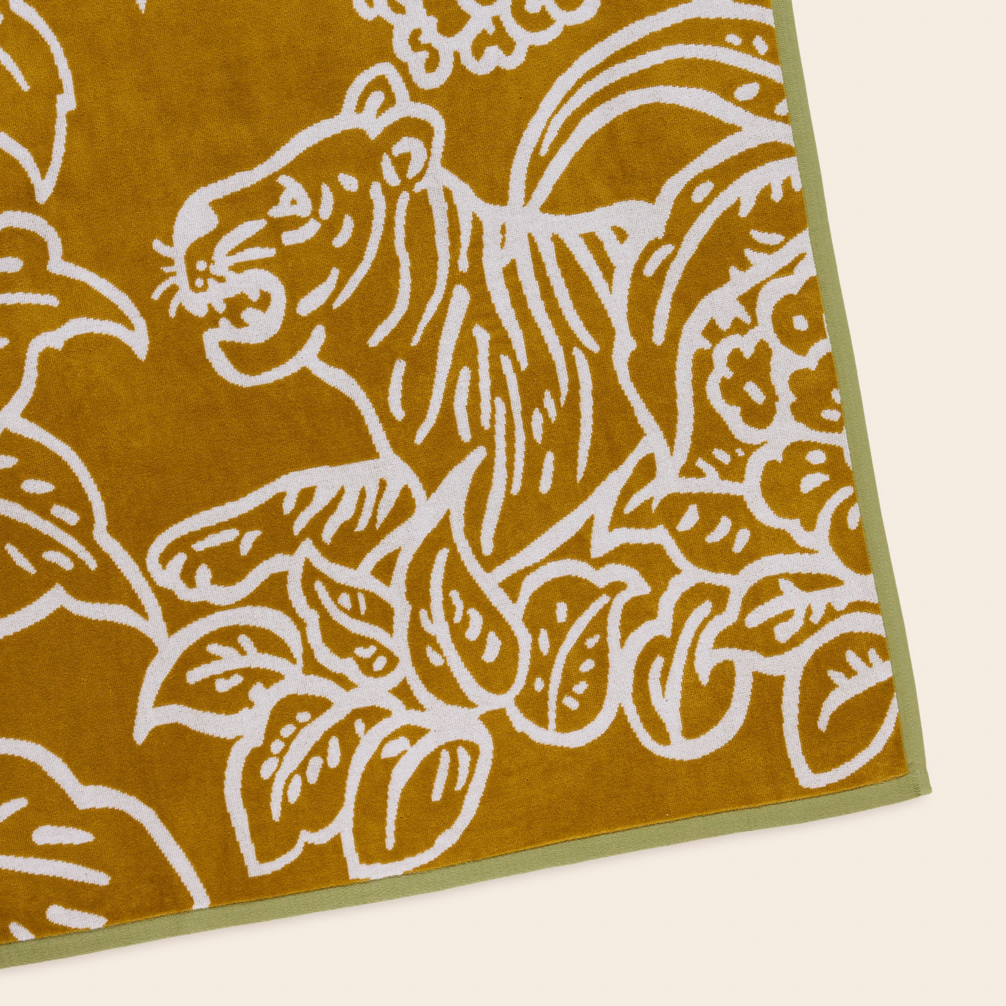 Drap de plage TIGRIS jaune et ivoire