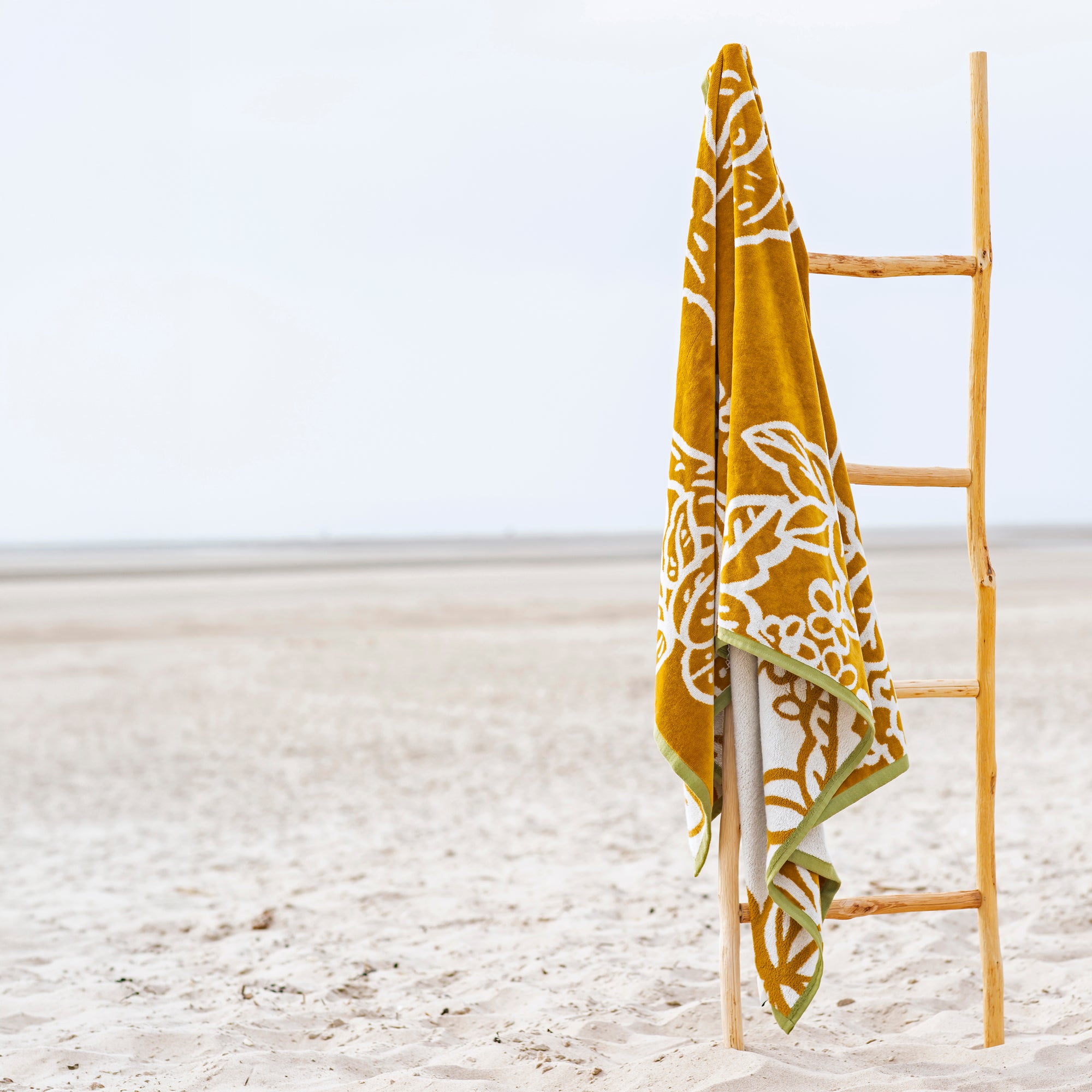 Drap de plage TIGRIS jaune et ivoire