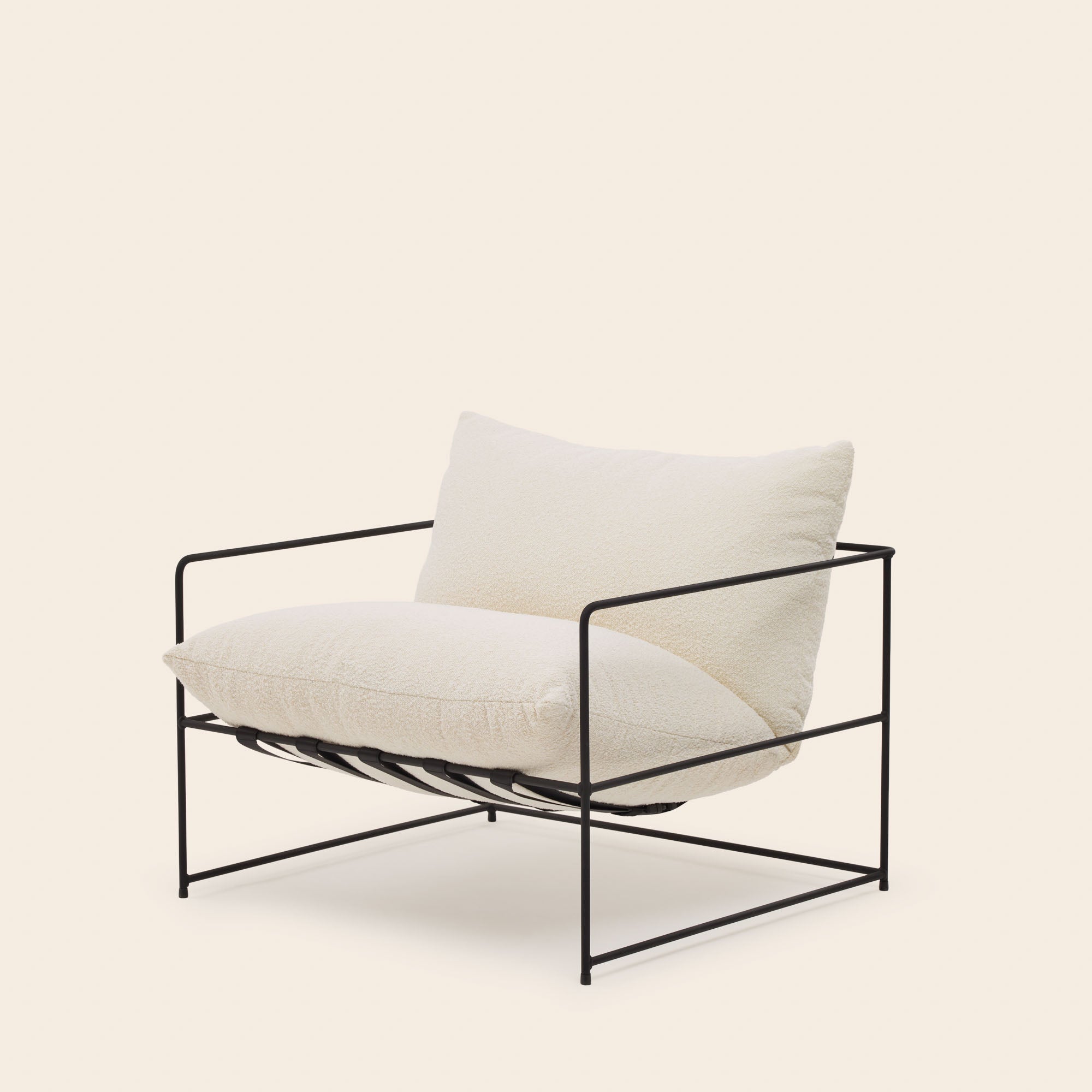 Fauteuil ALCENO sym écru bouclé