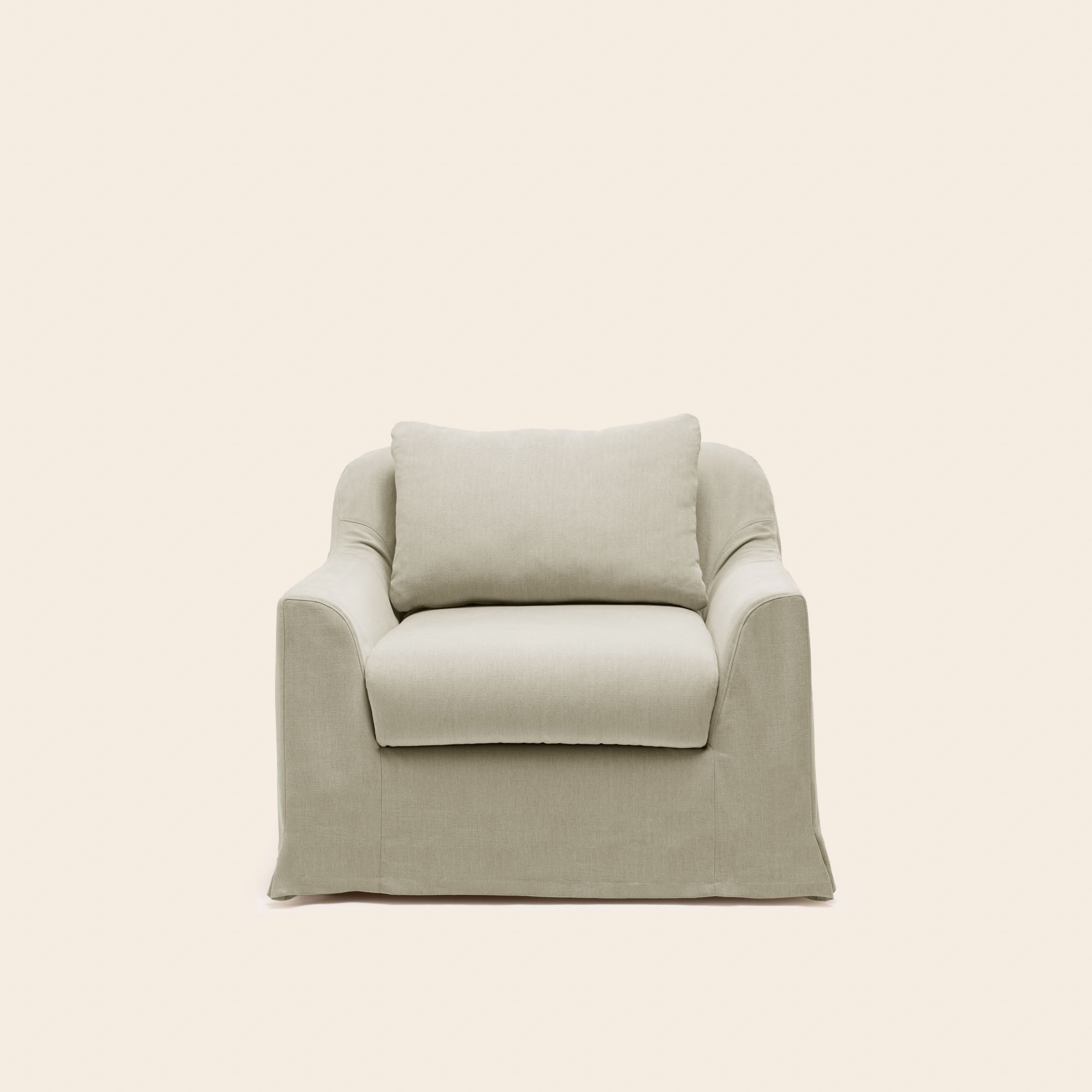 CLARIBEL Sessel in warmem Beige aus Segeltuch