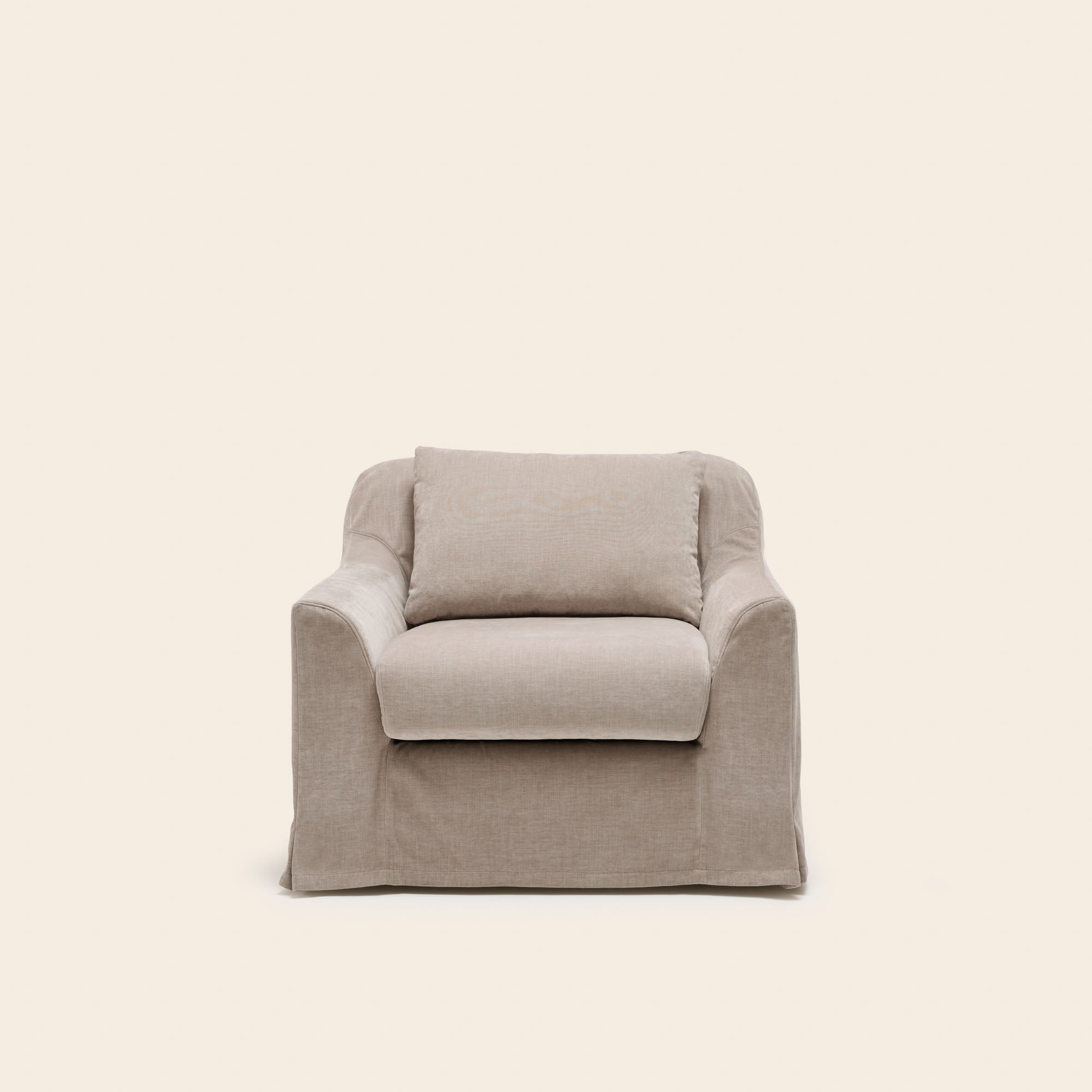 CLARIBEL fauteuil chenille taupe geglazuurd