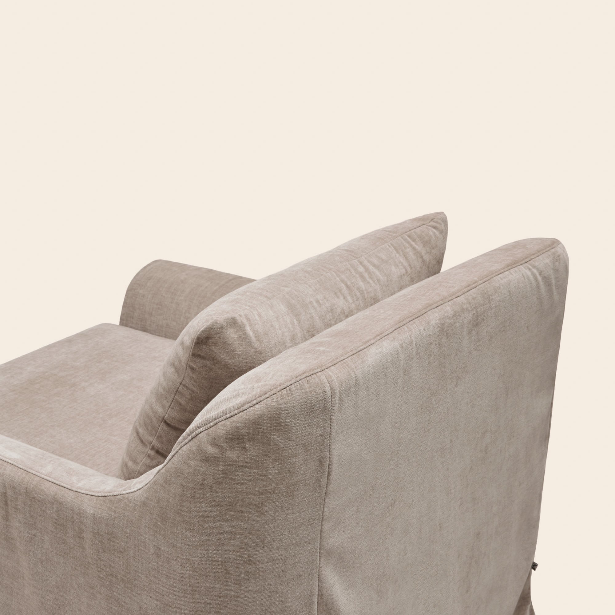 CLARIBEL fauteuil chenille taupe geglazuurd
