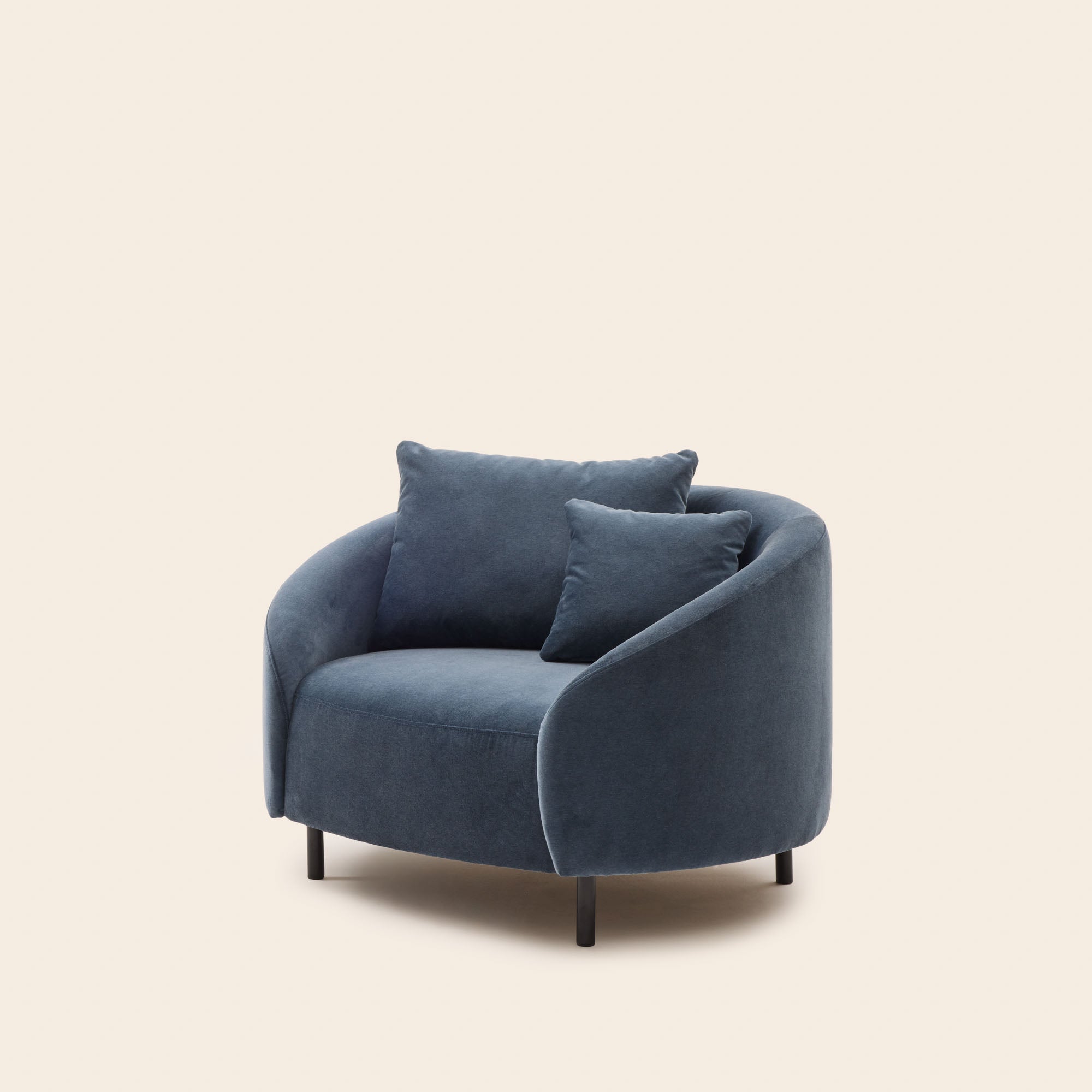 Sessel JULIKA Samt blau-grau