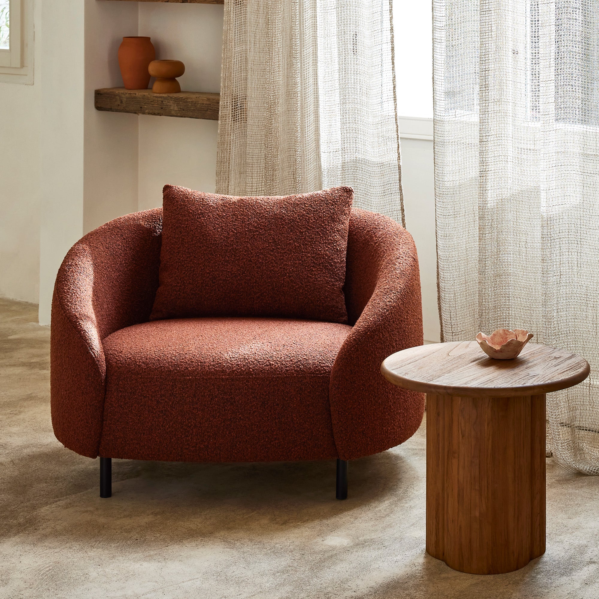 Fauteuil JULIKA orange brûlée