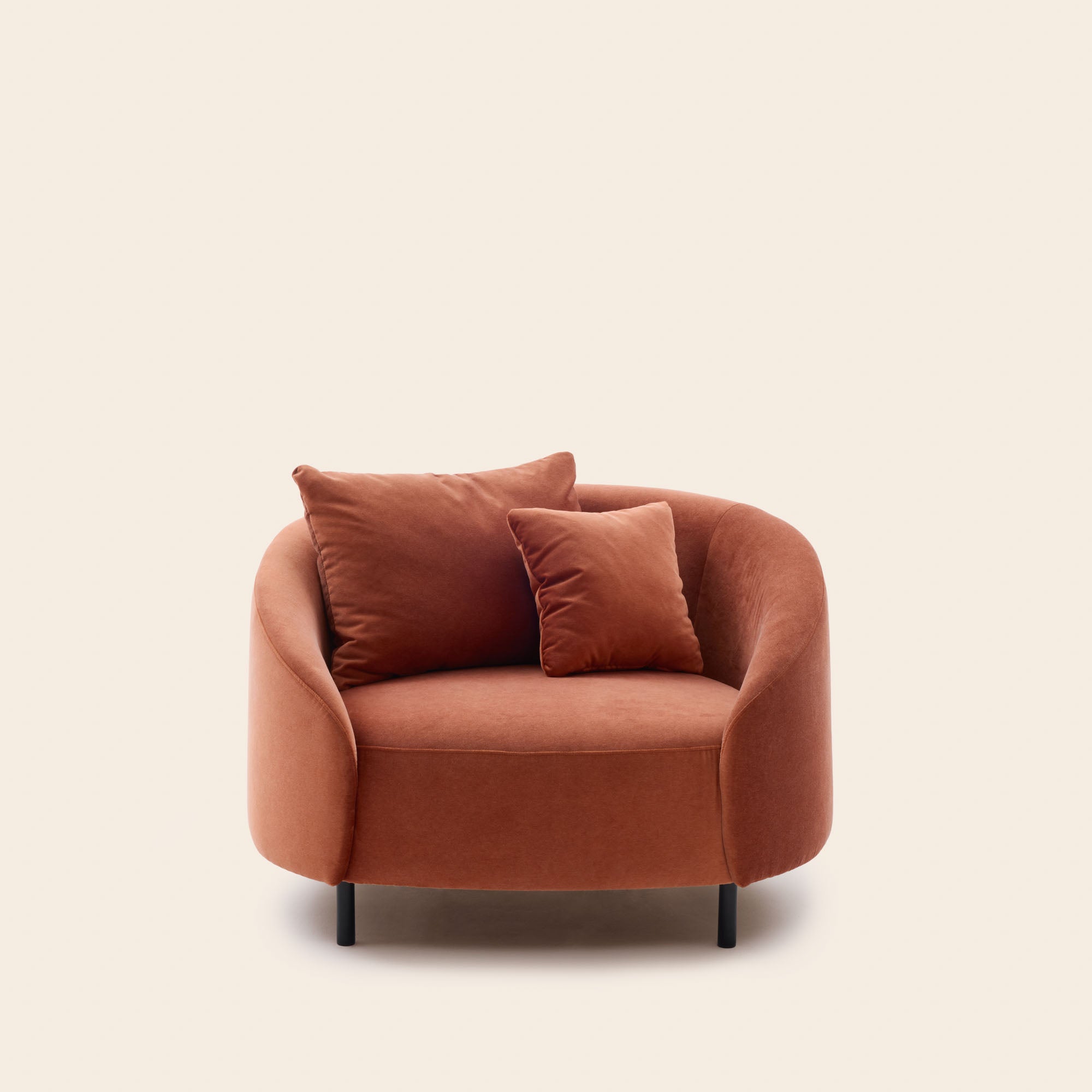 JULIKA fauteuil koraal oranje fluweel