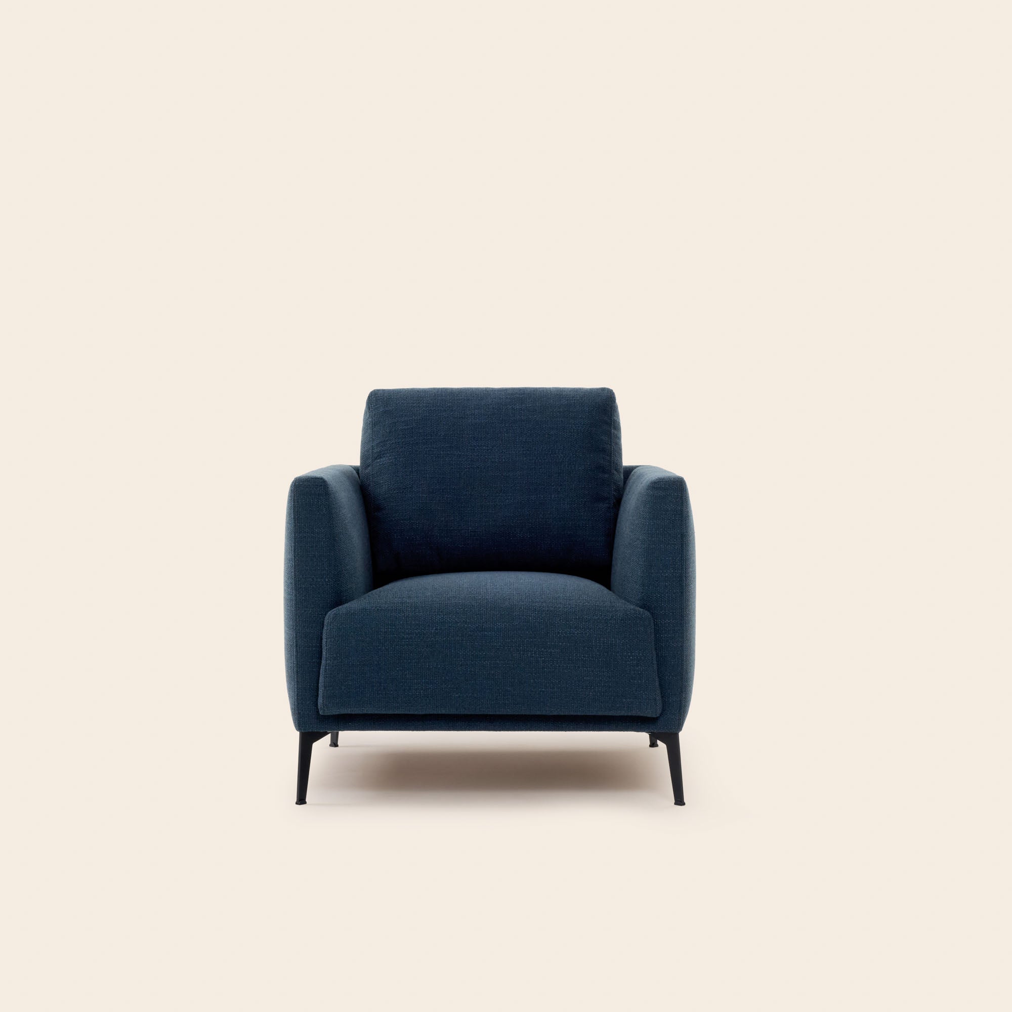 ODELLE fauteuil in noordelijk blauw mandenvlechtwerk