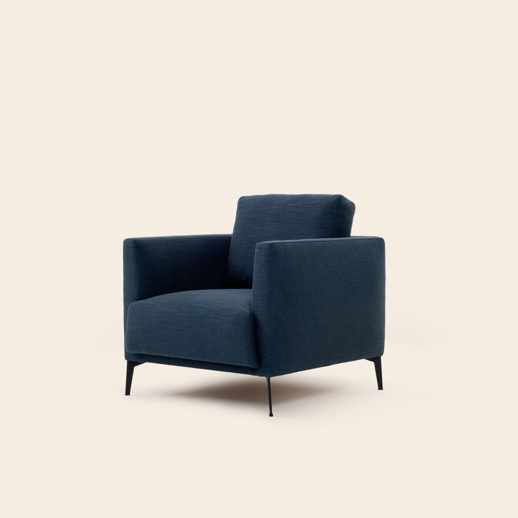 ODELLE fauteuil in noordelijk blauw mandenvlechtwerk