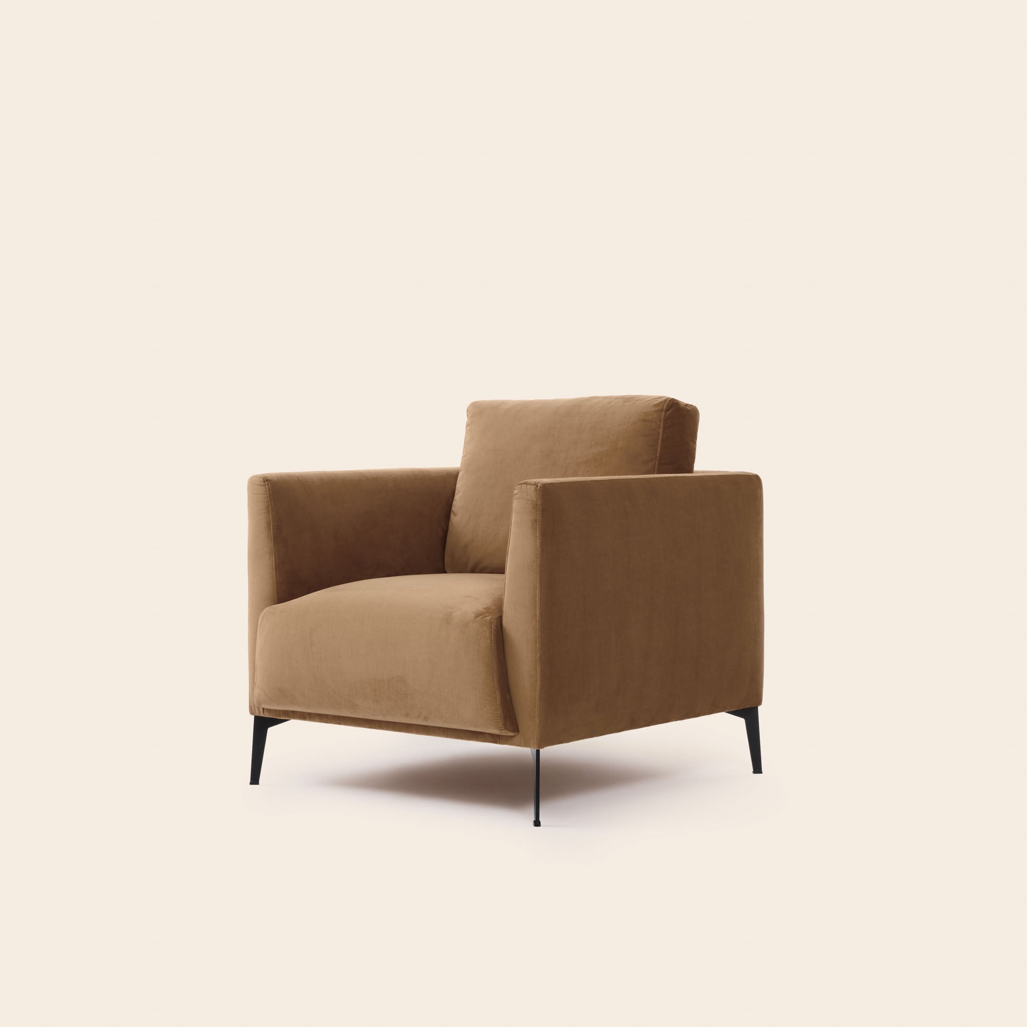 ODELLE fauteuil camel goud fluweel