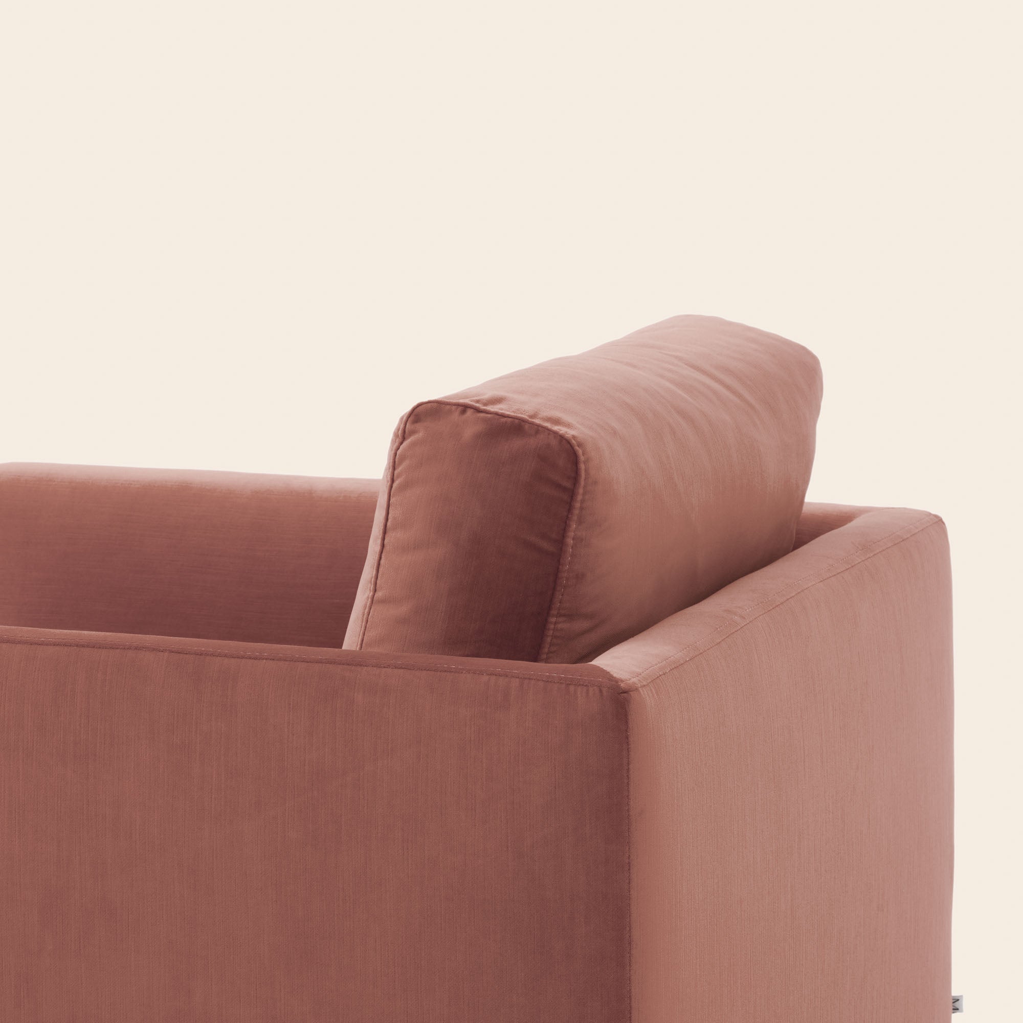 Fauteuil ODELLE velours pêche rosé