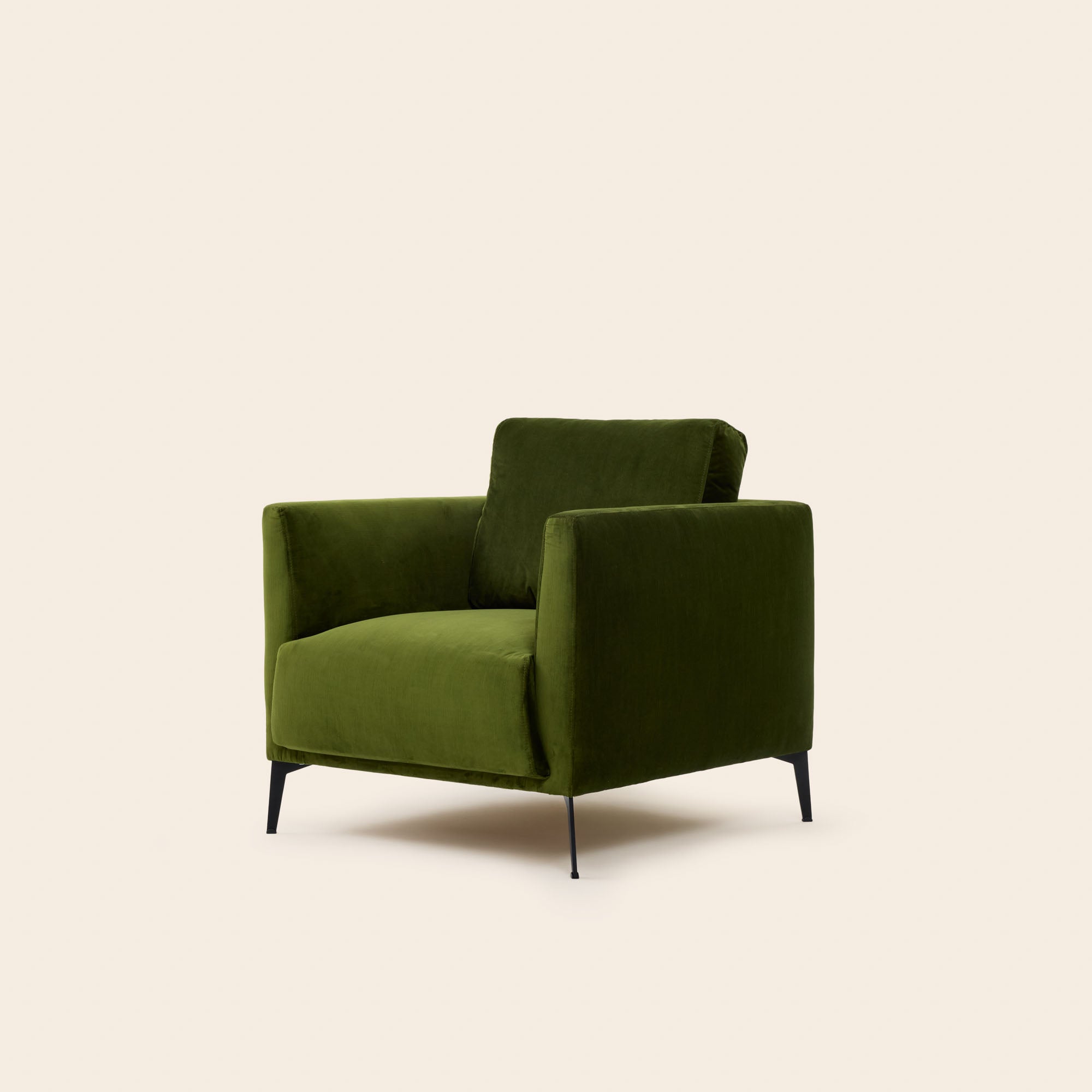 Poltrona ODELLE velluto verde oliva