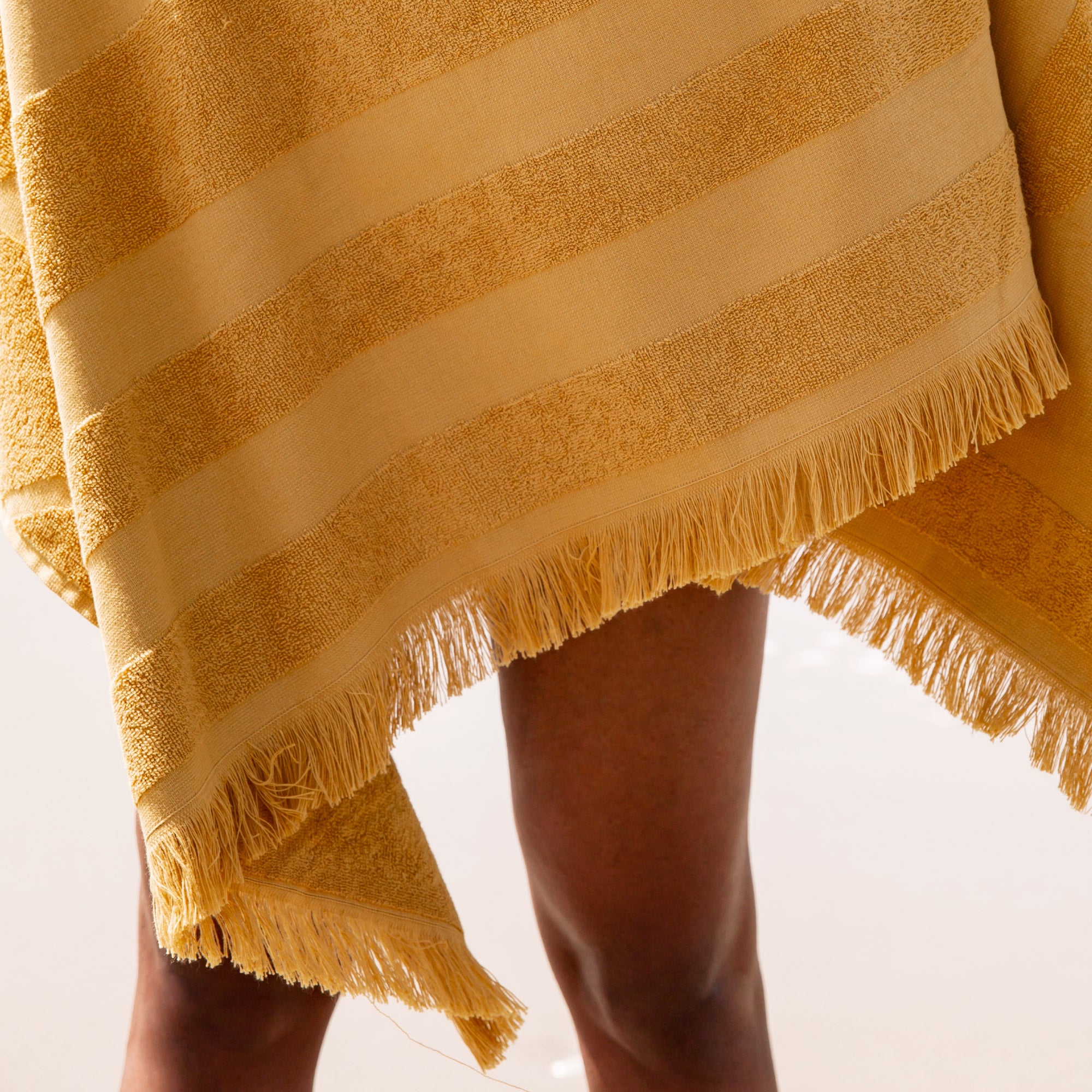 Fouta de plage TROPI jaune ocre