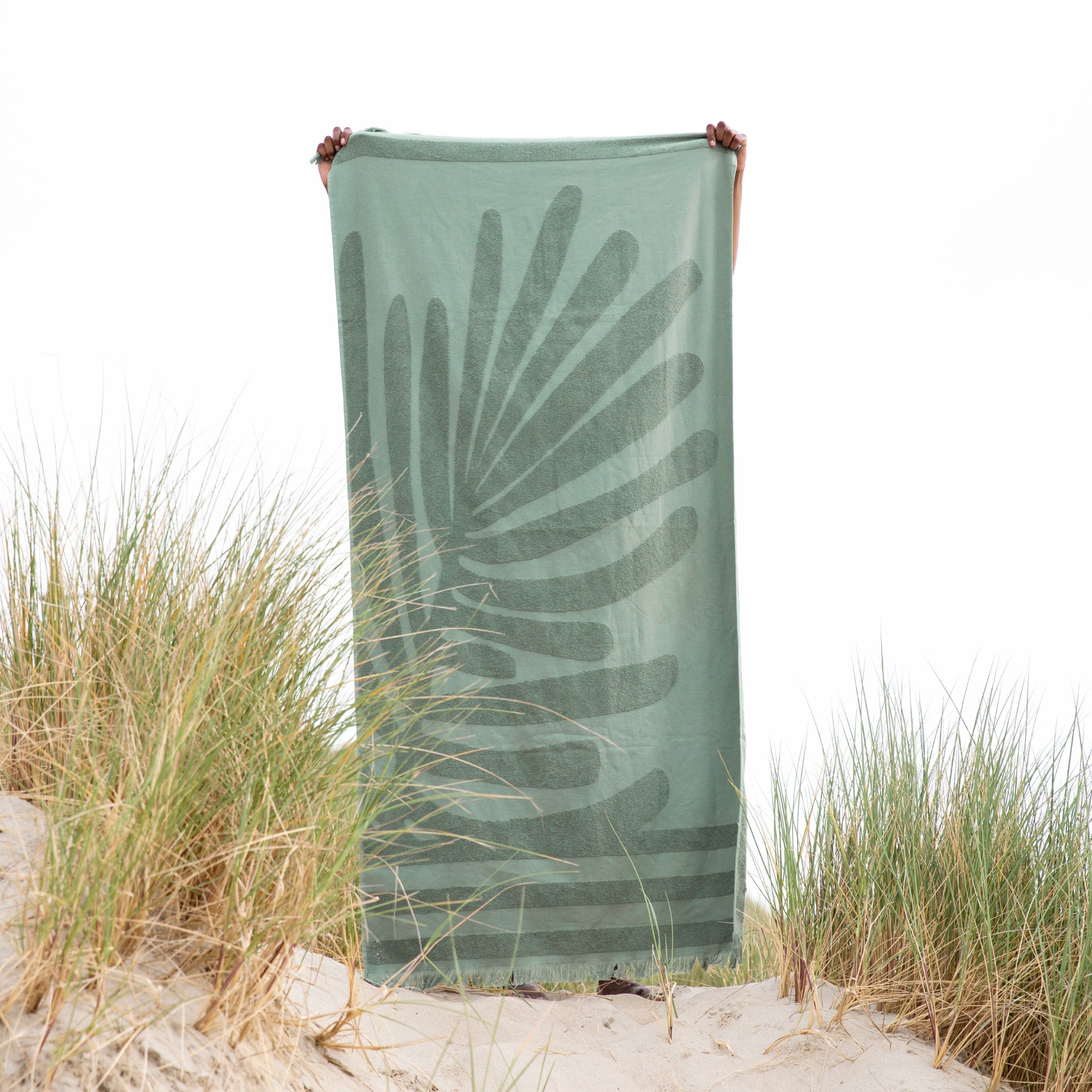 Fouta de plage TROPI vert sauge