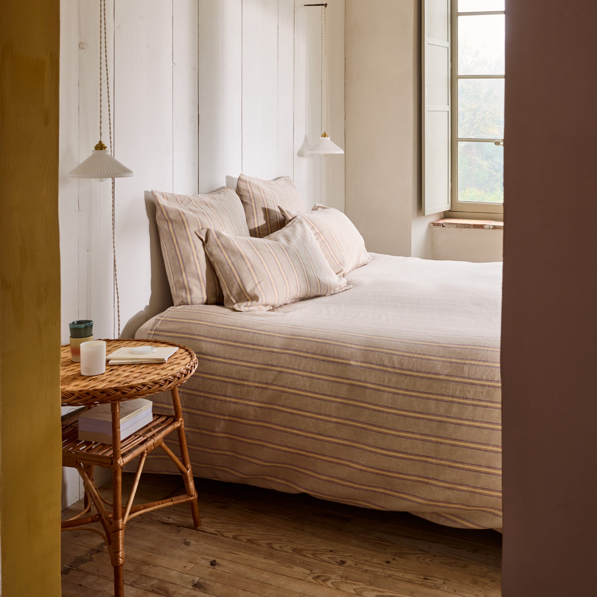 Housse de couette LELIO naturel rayé