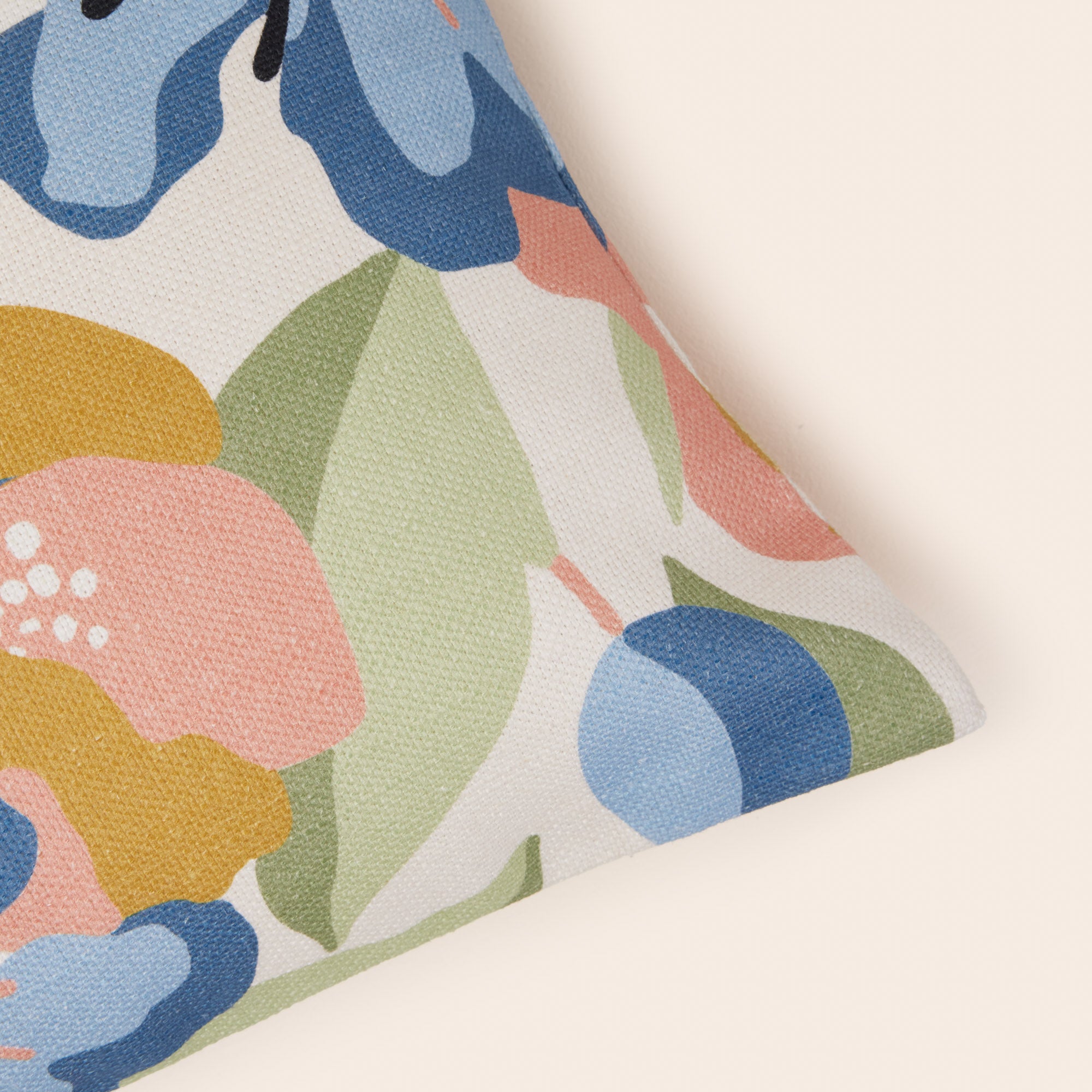 Housse de coussin ADELISE écru et bleuté