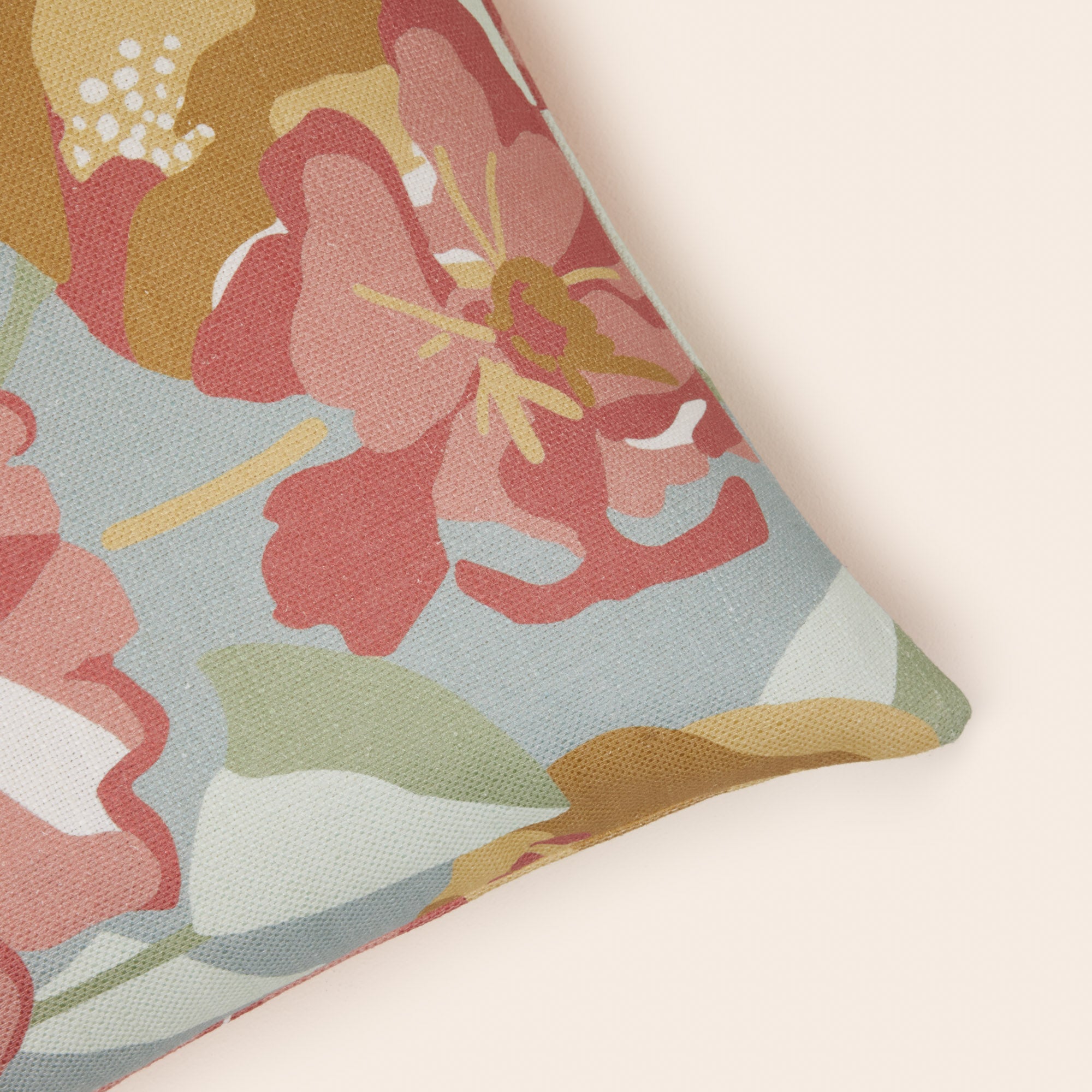 Housse de coussin ADELISE céladon et terracotta