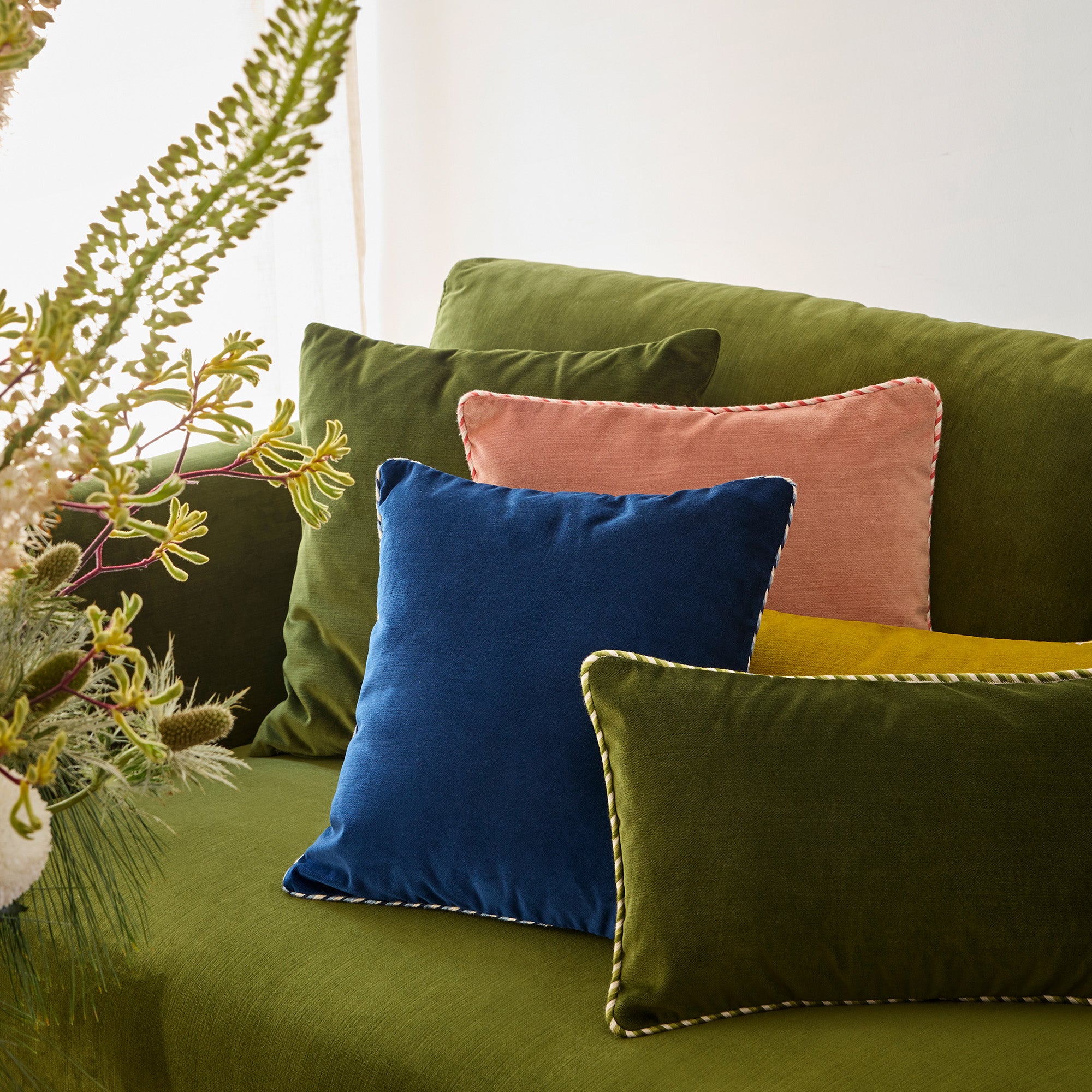 Housse de coussin DALILA vert olive