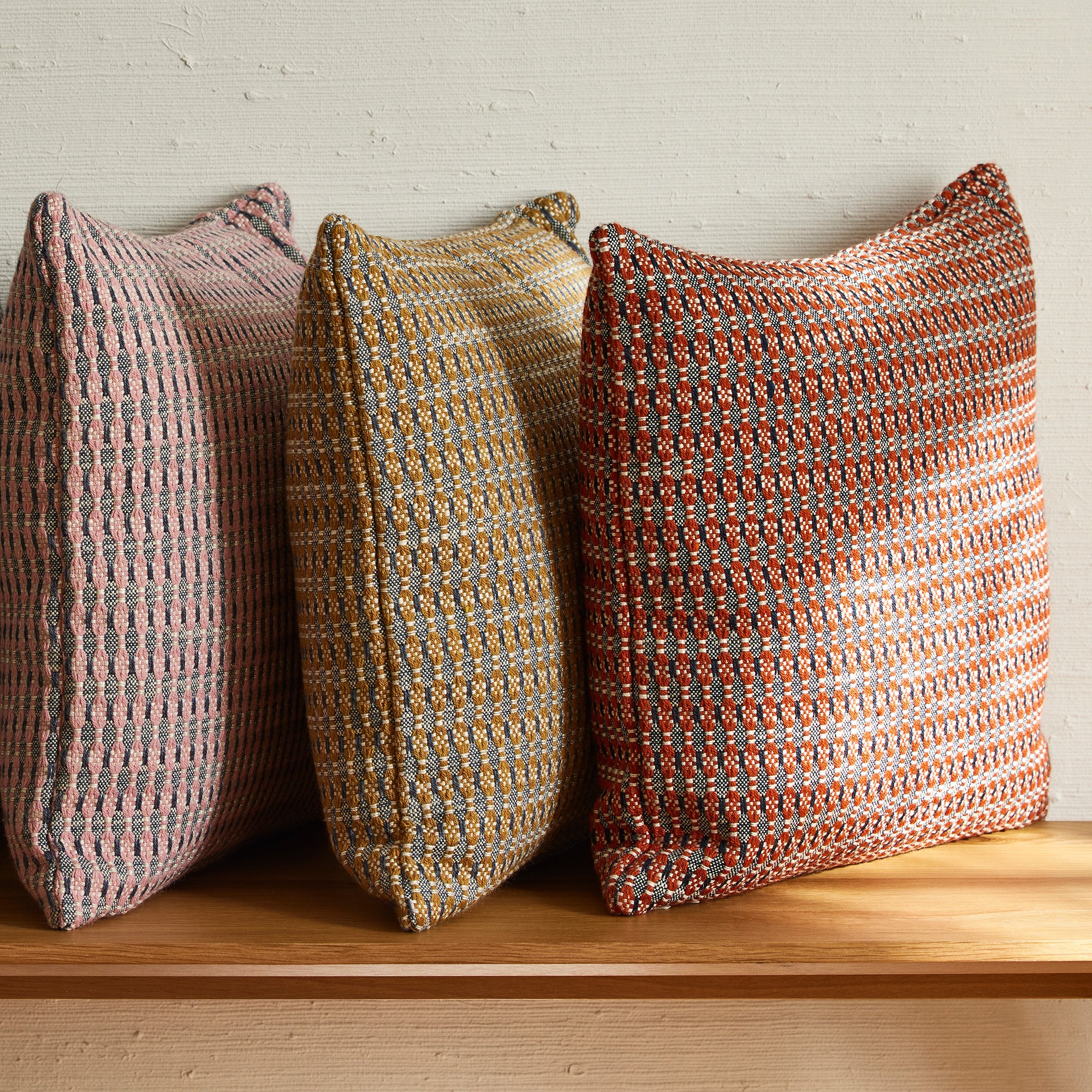 Housse de coussin EIRIK ocre et orage