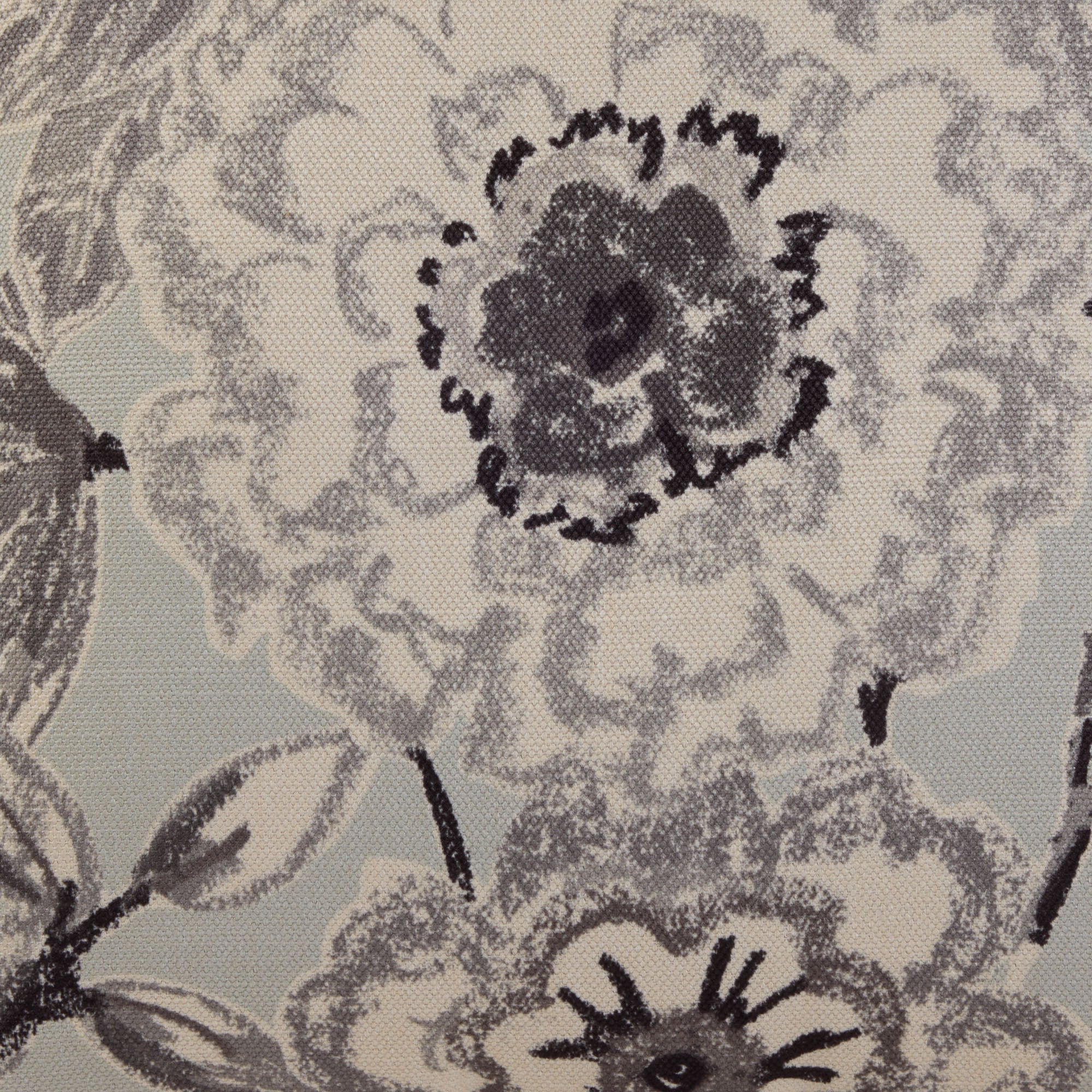 FLORABEL kussenhoes in blauw en antraciet