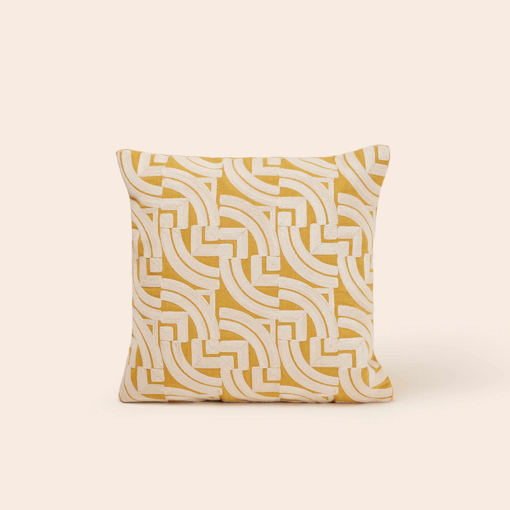 Housse de coussin IAKOBO ocre et naturel