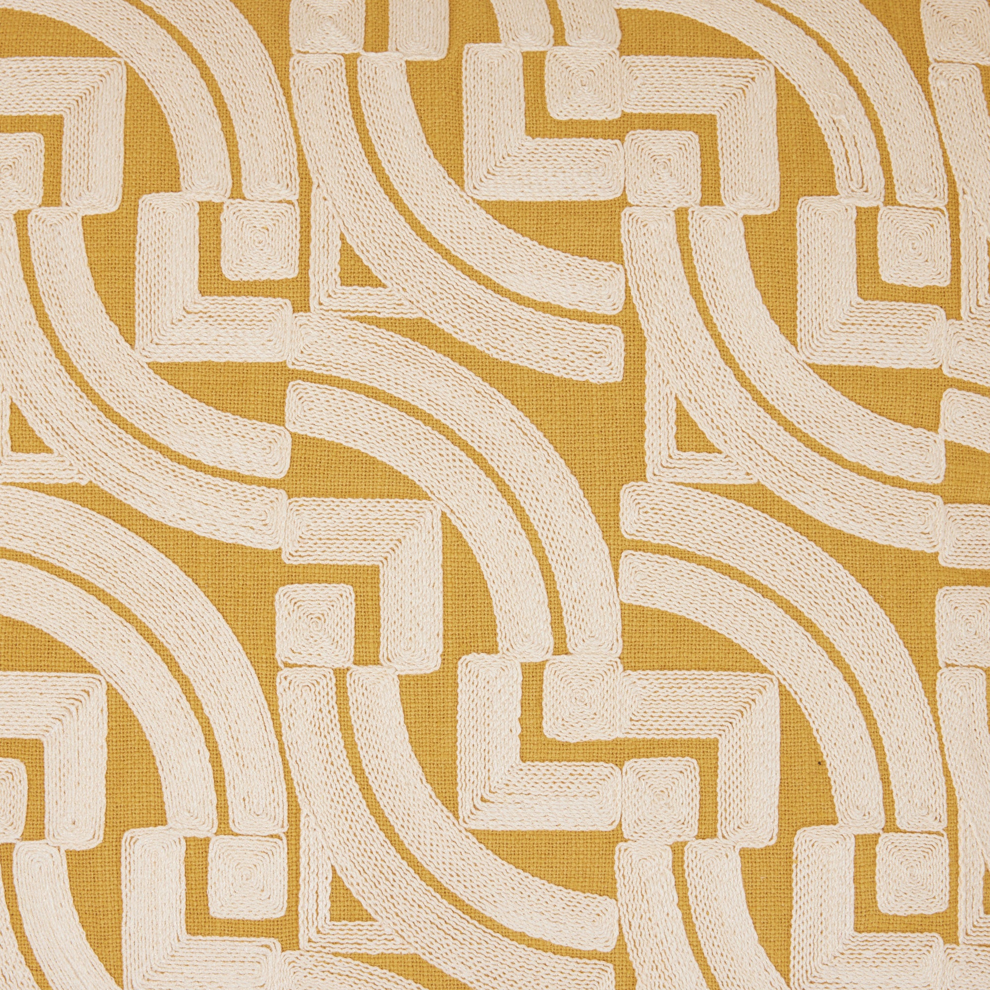 Housse de coussin IAKOBO ocre et naturel