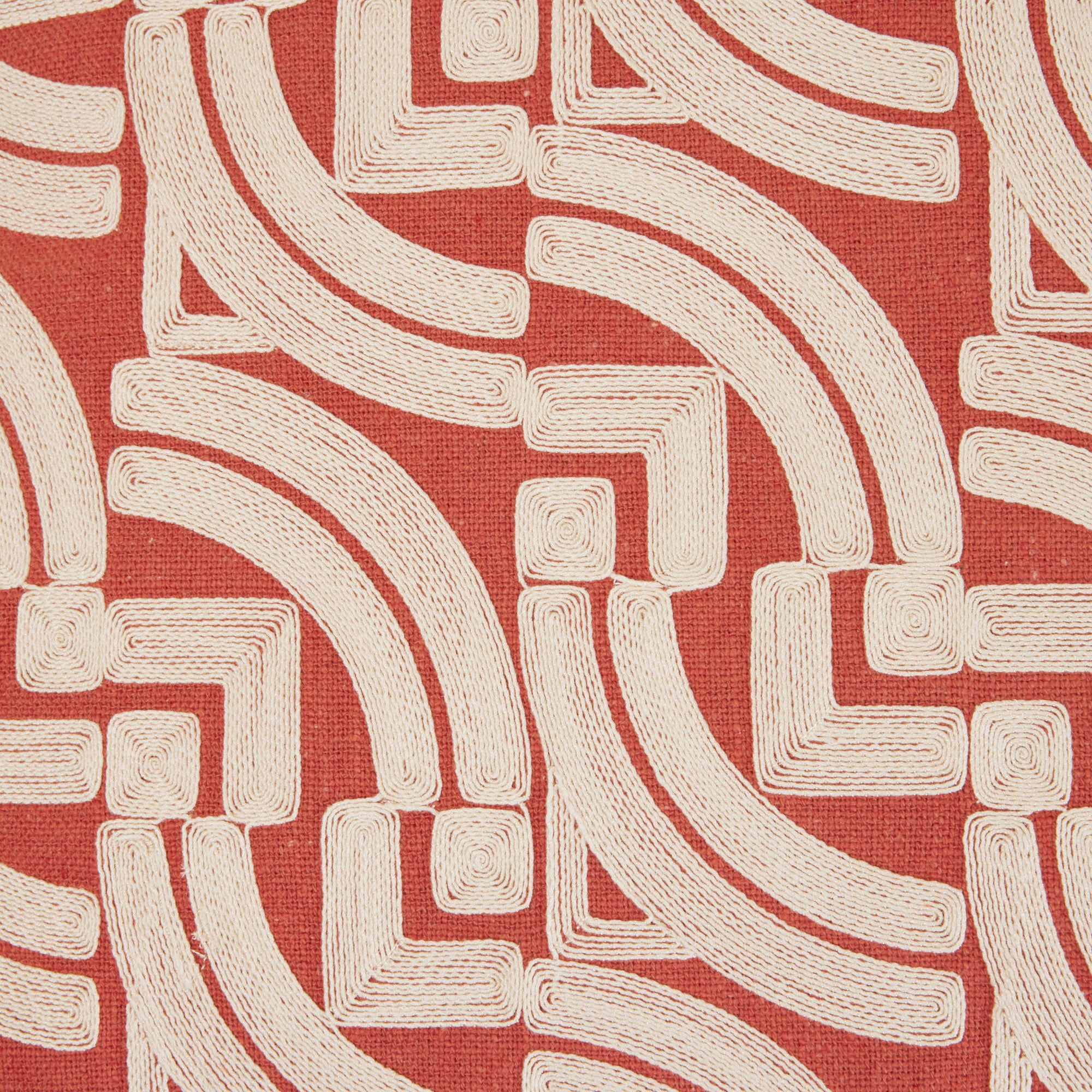 Housse de coussin IAKOBO brique et naturel