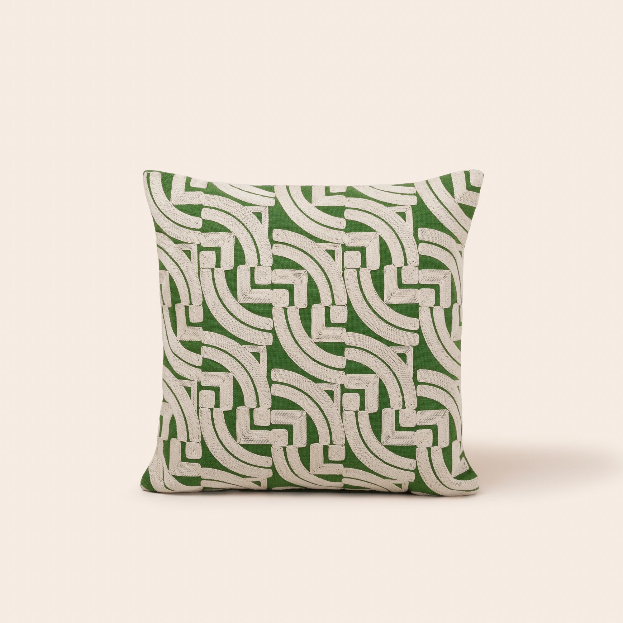 Housse de coussin IAKOBO vert et naturel