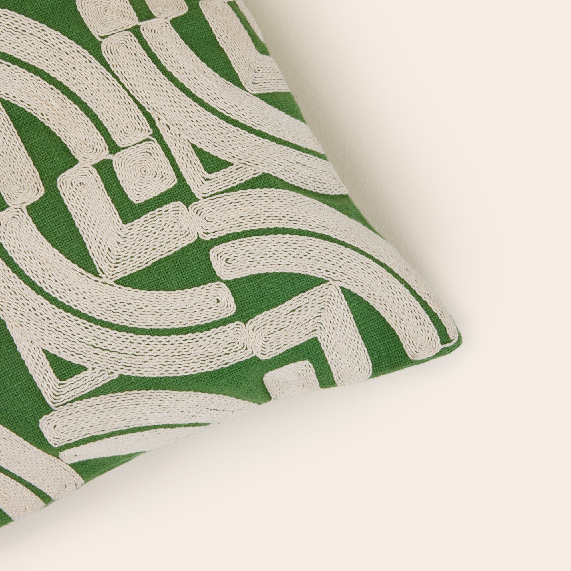 Housse de coussin IAKOBO vert et naturel