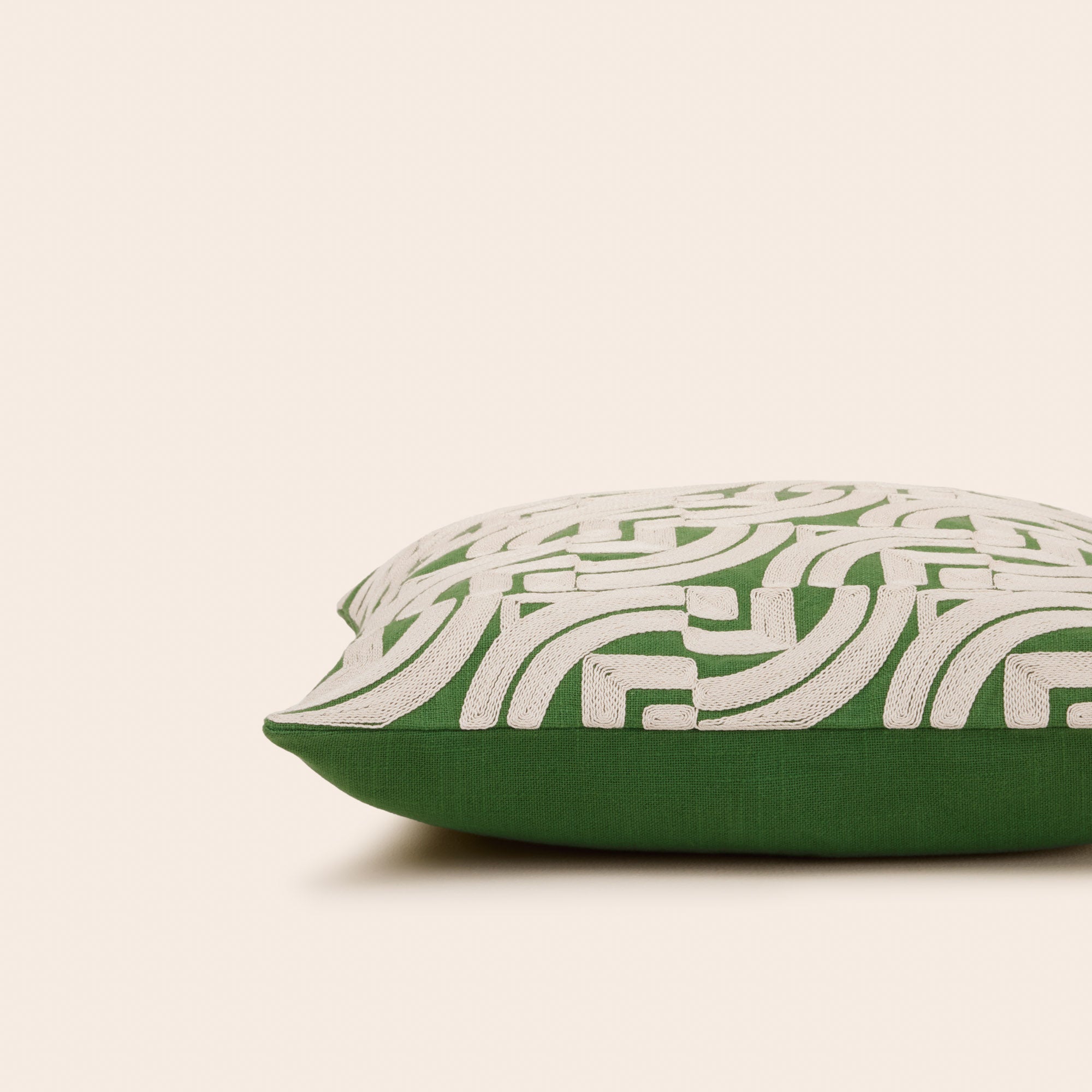 Housse de coussin IAKOBO vert et naturel
