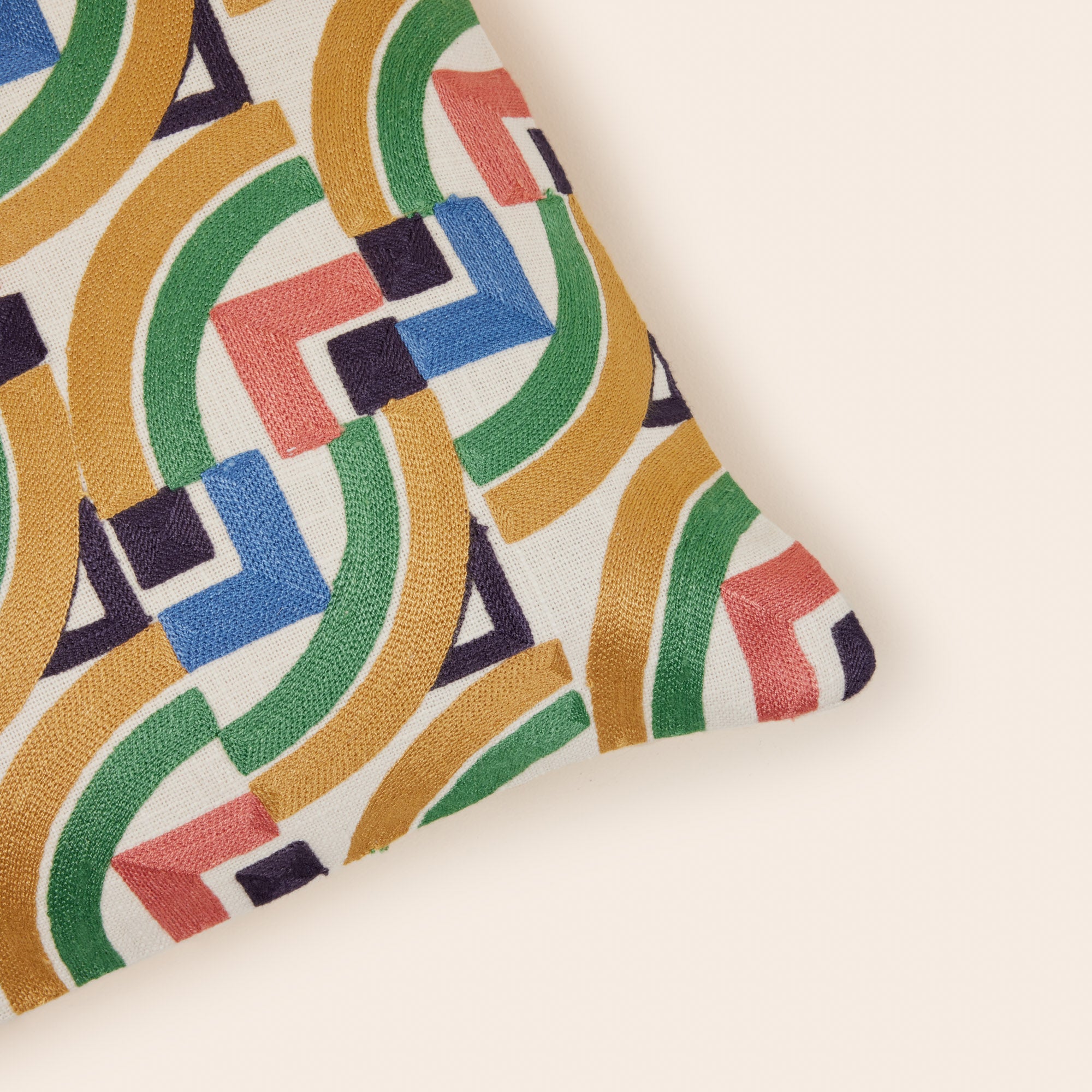 Housse de coussin IAKOBO naturel et multicolore