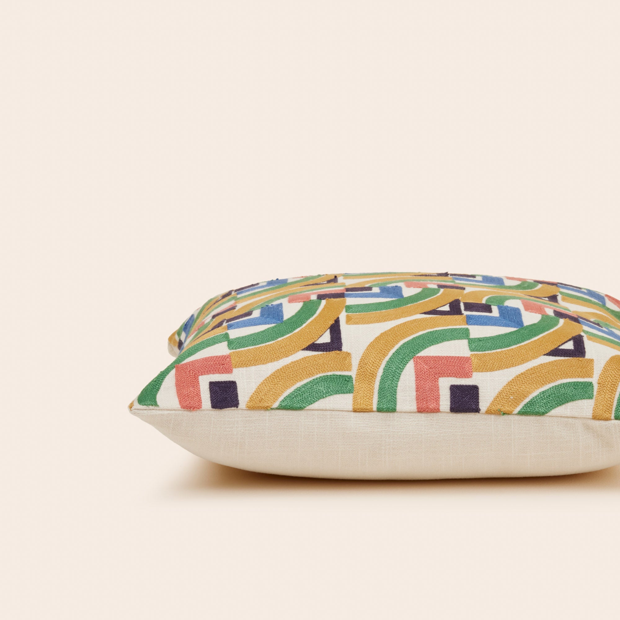 Housse de coussin IAKOBO naturel et multicolore