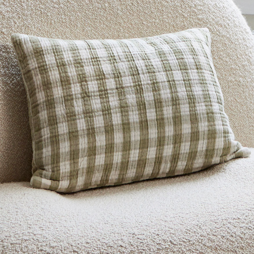 Zachte olijfgroene JEANIE kussenhoes