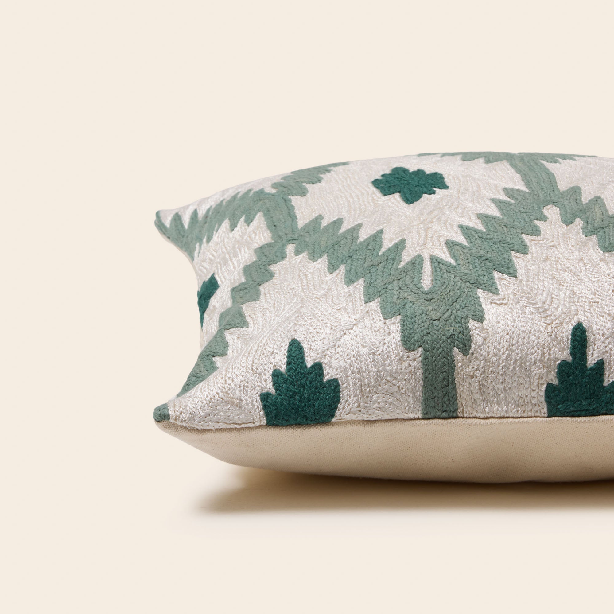 JOKO ivory and green cushion cover