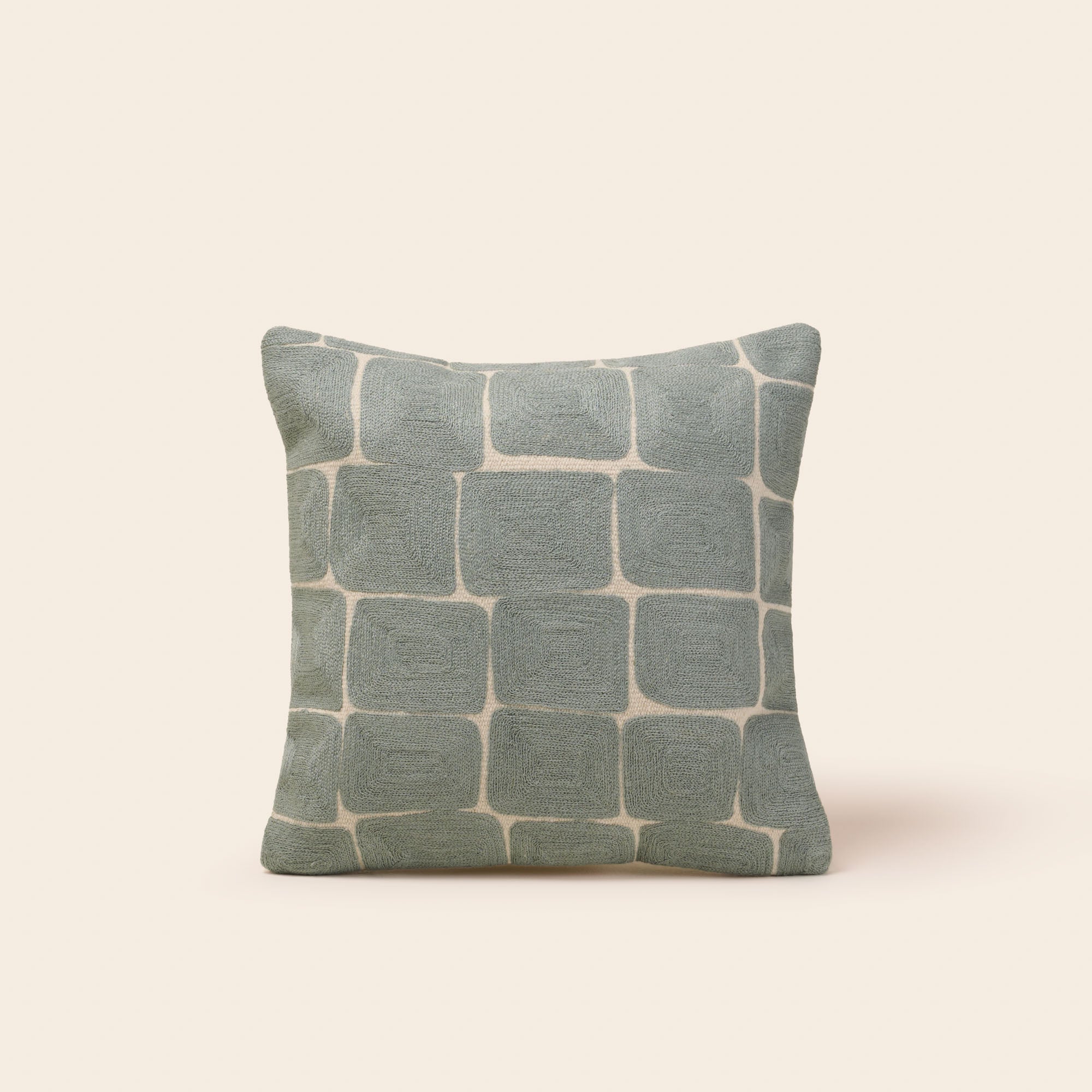 Fodera per cuscino KARTY naturale e celadon