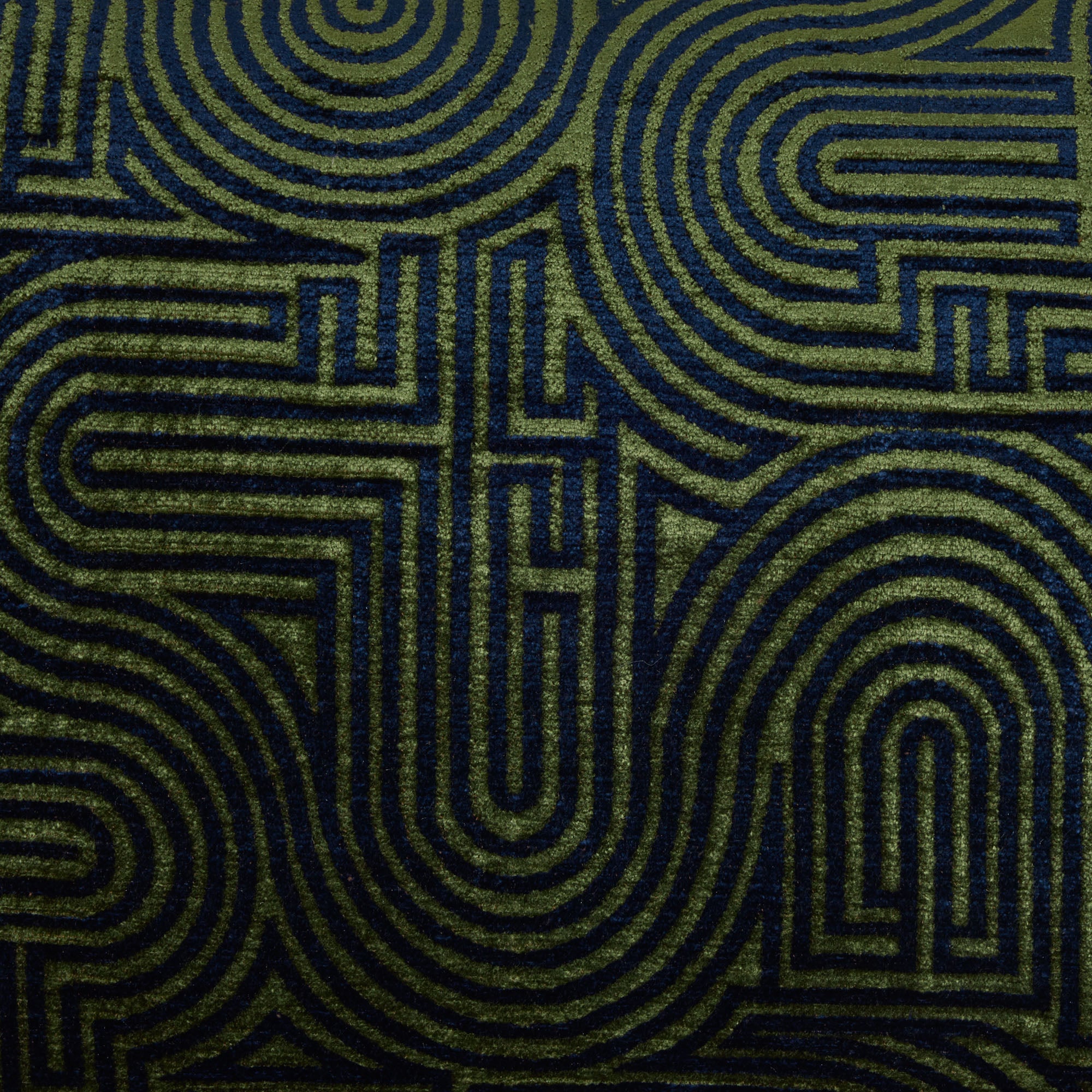 Housse de coussin KLARK bleu nuit et vert olive