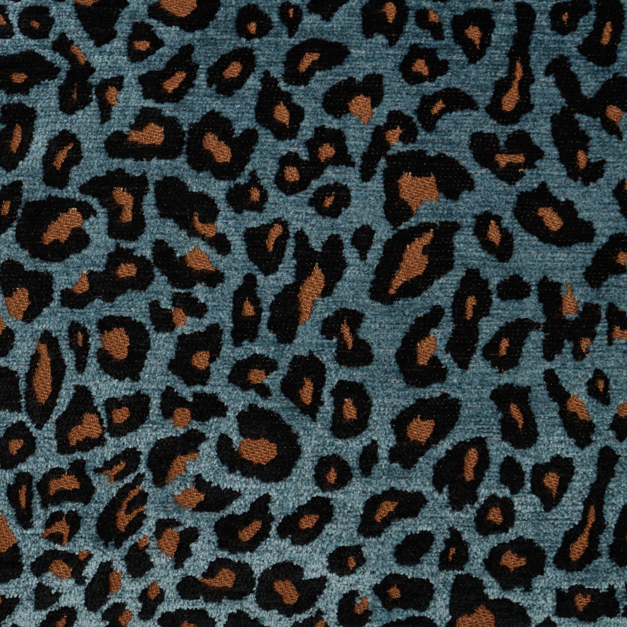 Housse de coussin LEOPOLDO bleu et fauve