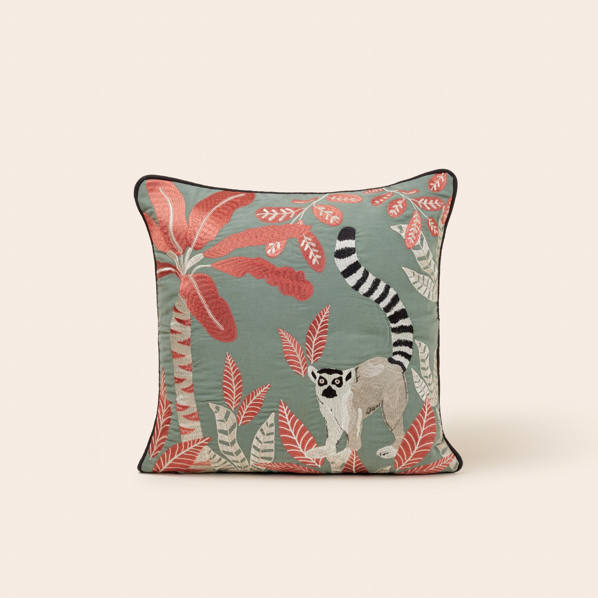 Housse de coussin MADAGASCAR vert et orangé