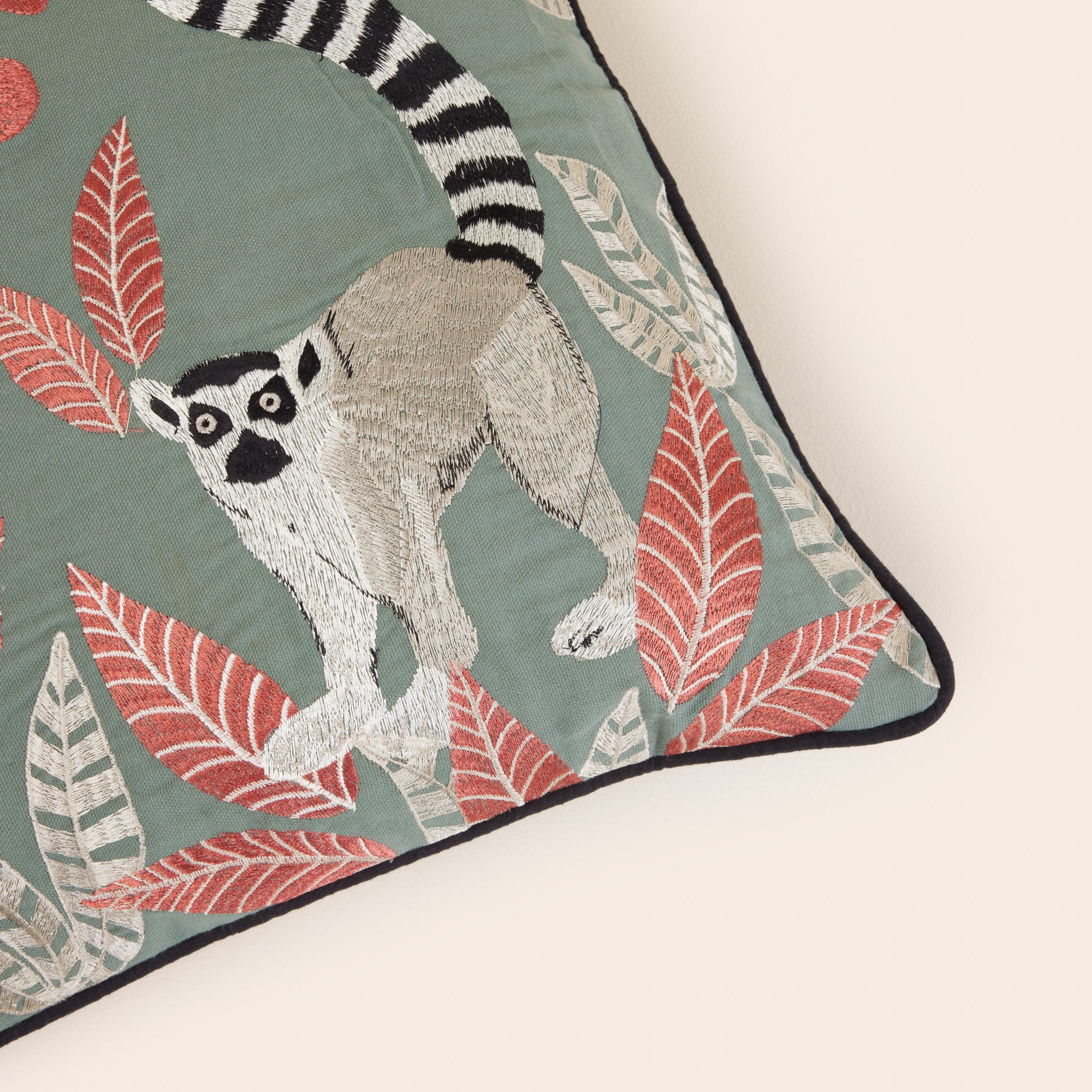 Housse de coussin MADAGASCAR vert et orangé