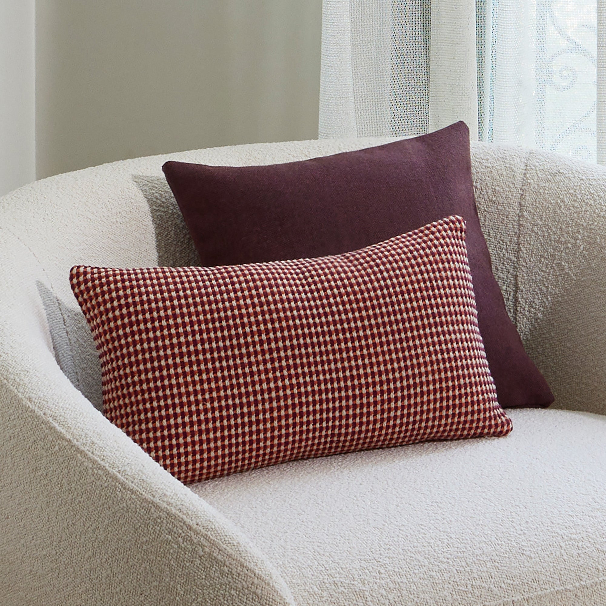 Housse de coussin MIKENO orange et violine