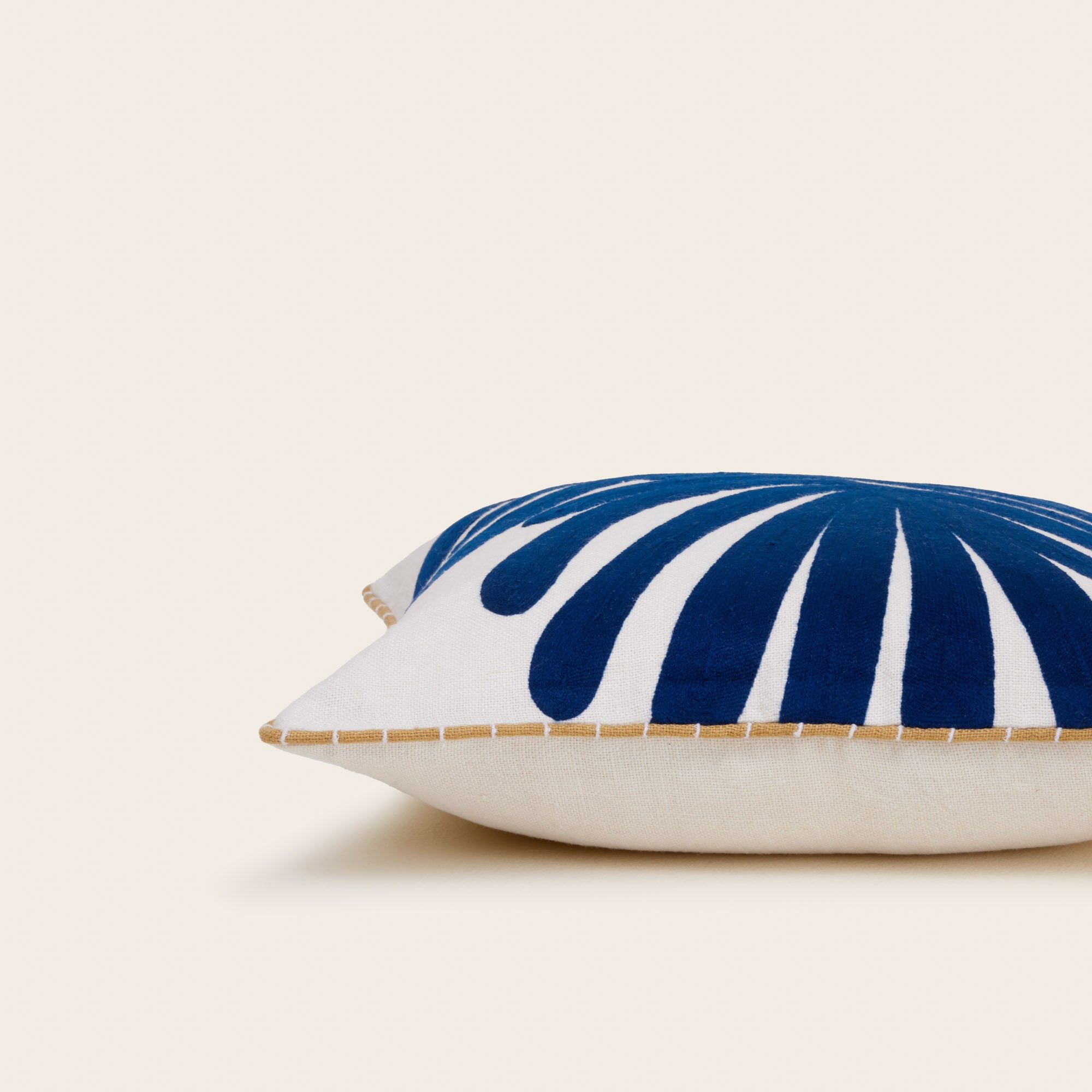TROPI ecru and indigo cushion cover