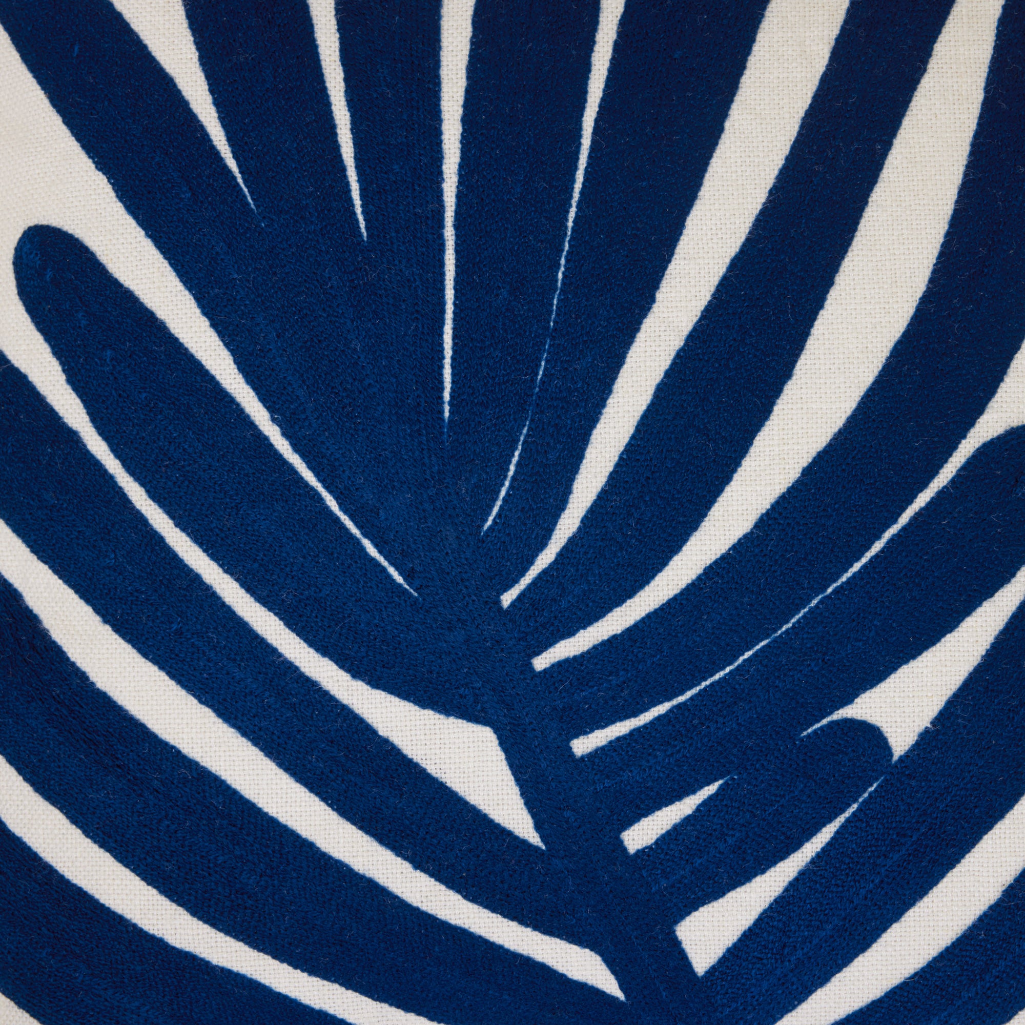 Housse de coussin TROPI ecru et indigo