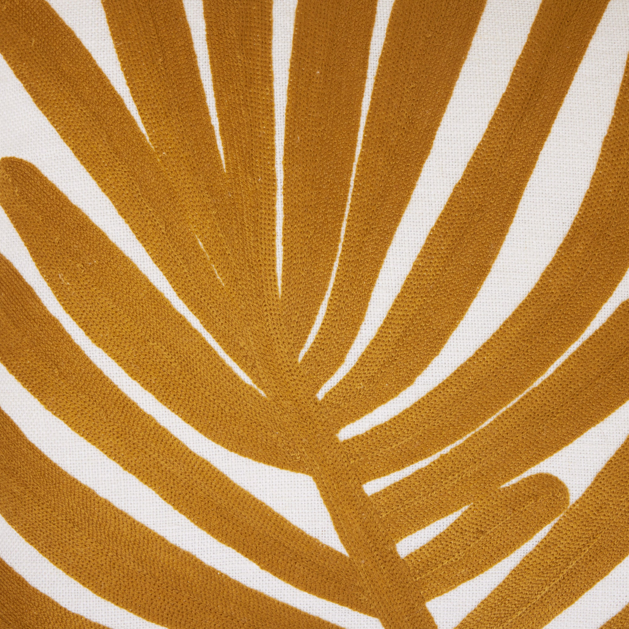 Housse de coussin TROPI ecru et moutarde