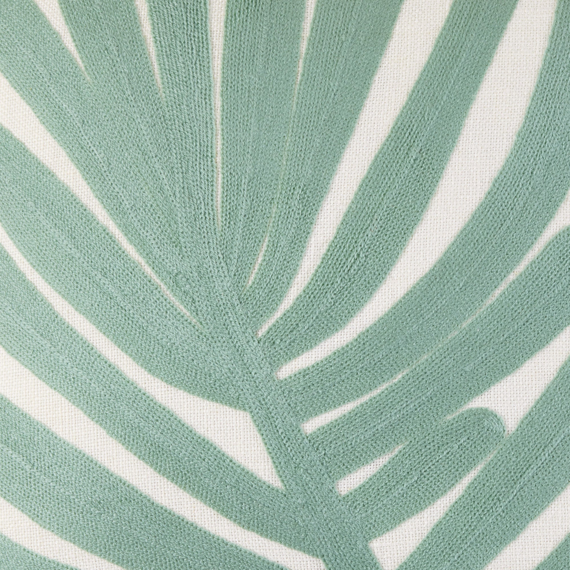 Housse de coussin TROPI ecru et vert tropique