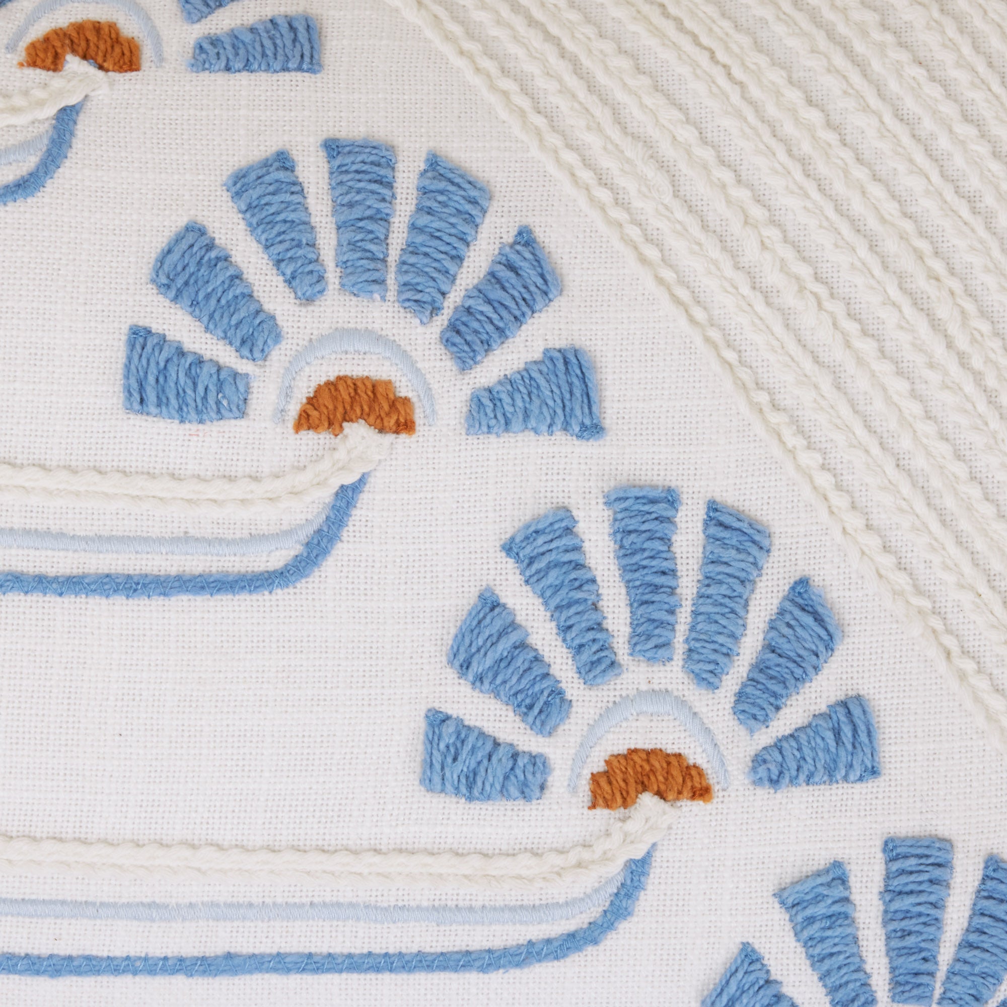 Housse de coussin WINDIE blanc et bleuté