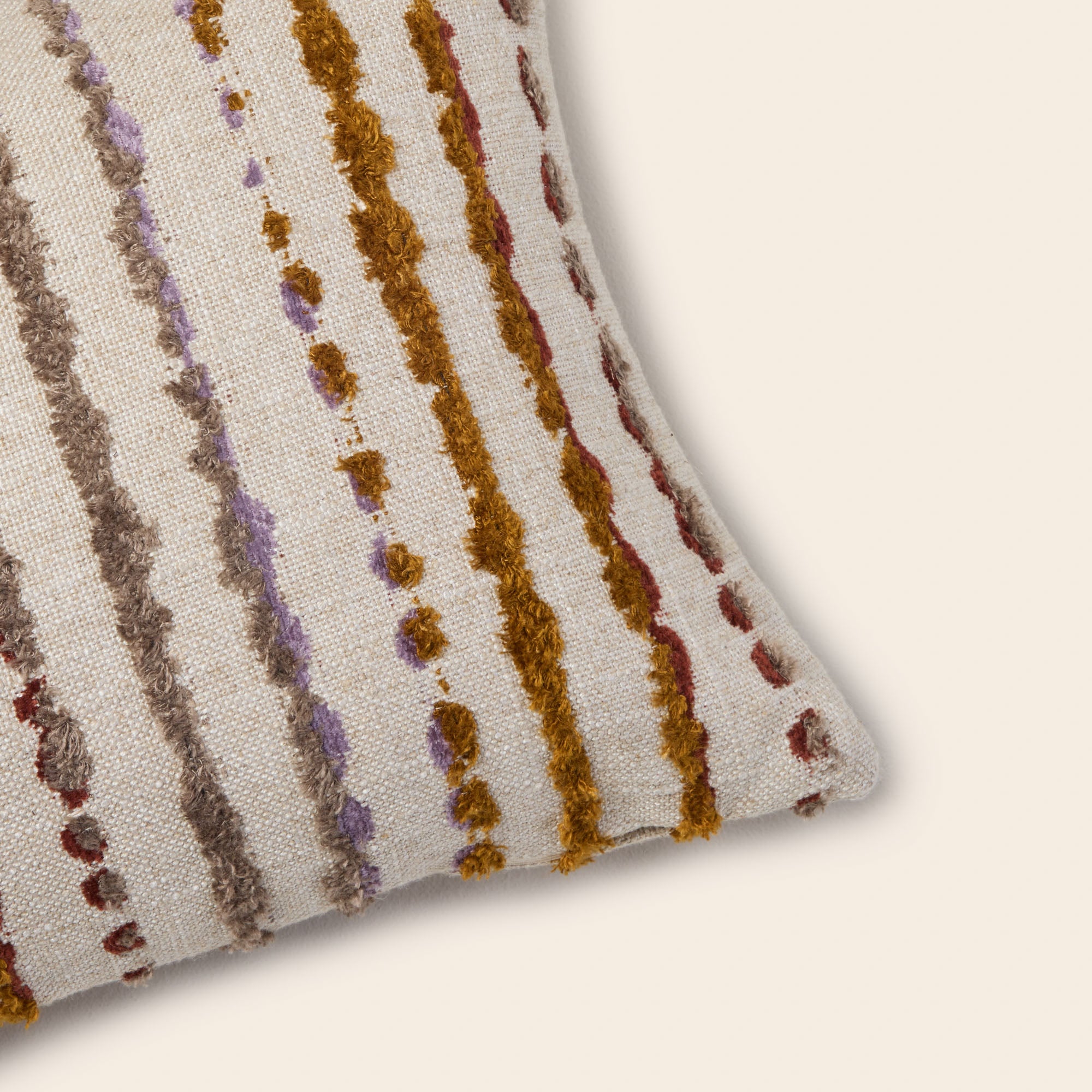 Housse de coussin YAROL naturel et orangé