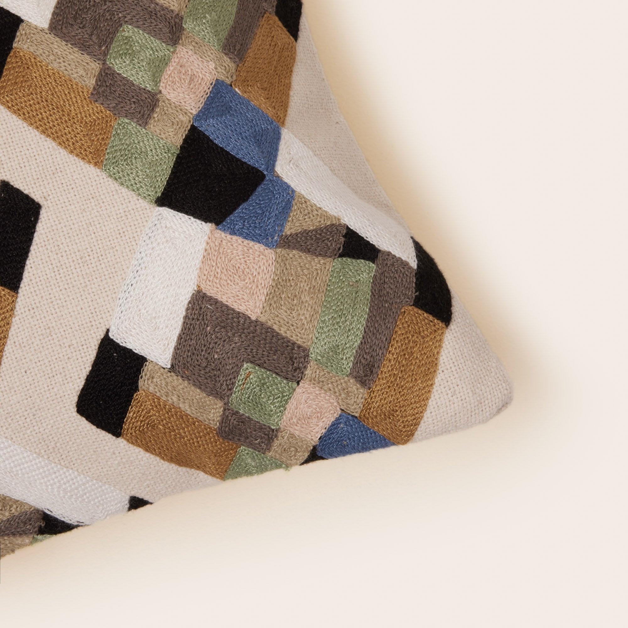 Housse de coussin YOURI naturel et multicolore