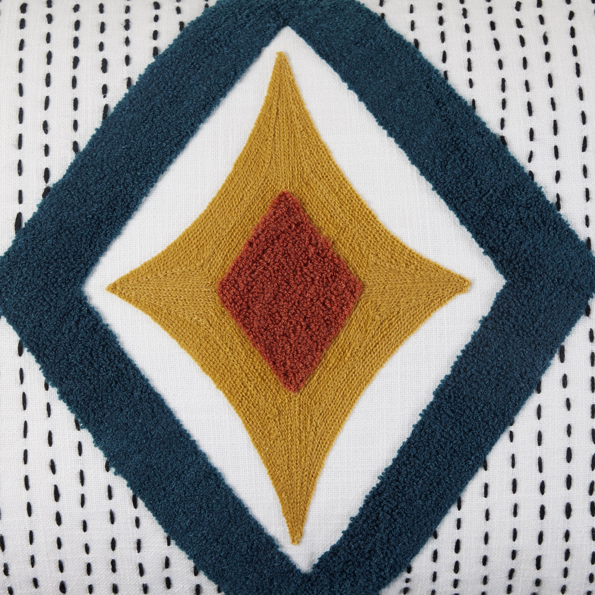 Housse de coussin ZAYI ivoire et pétrole