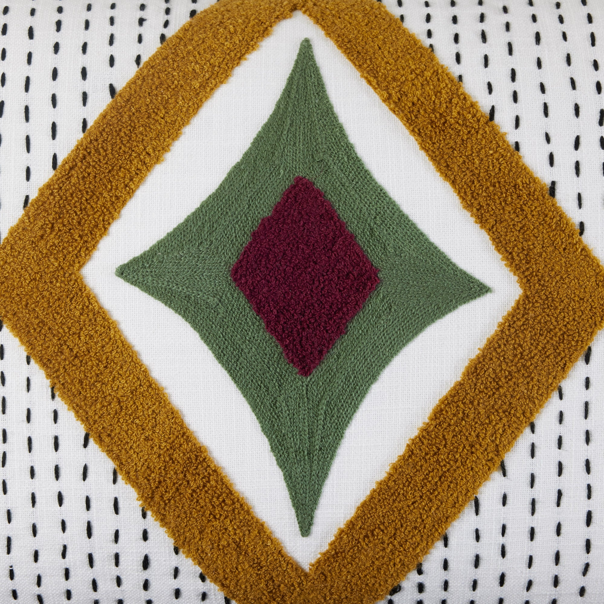 Housse de coussin ZAYI ivoire et moutarde