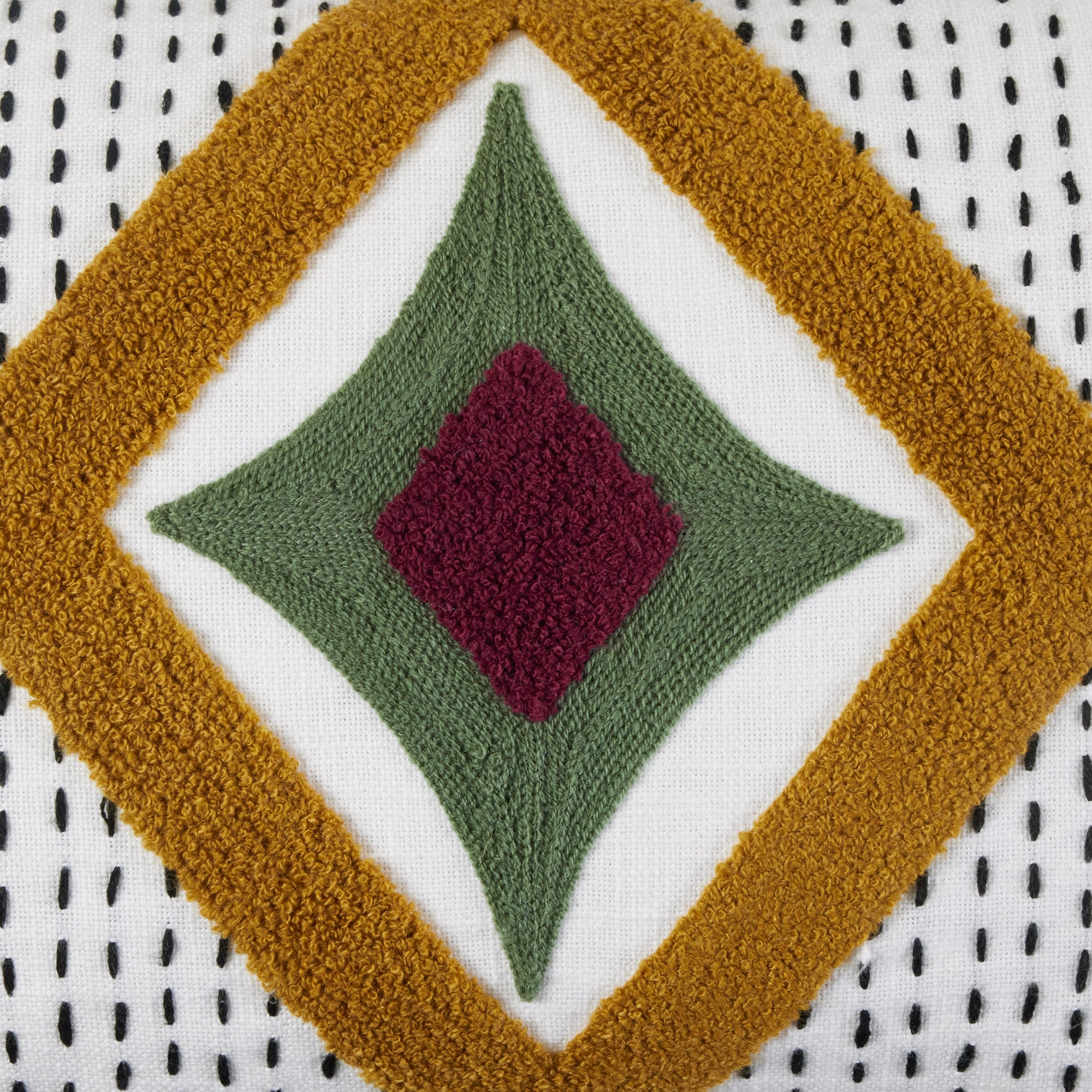 Housse de coussin ZAYI ivoire et moutarde