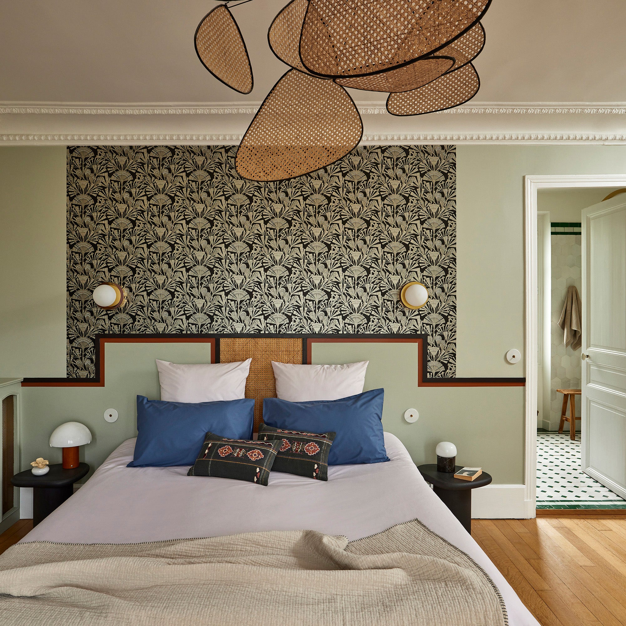 Lot de 2 taies d'oreiller CELIANE bleu orage