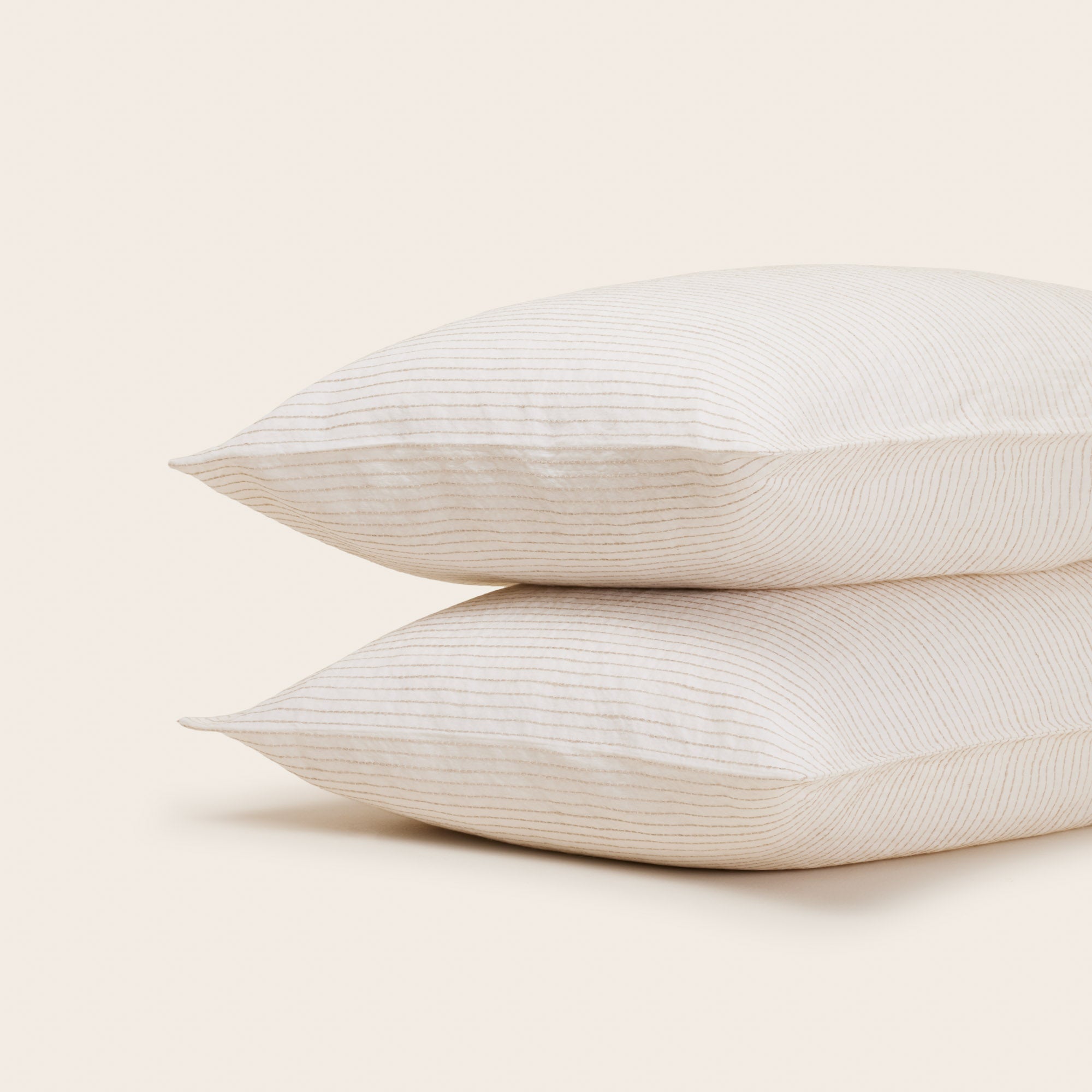 Lot de 2 taies d'oreiller ELIE ivoire et naturel